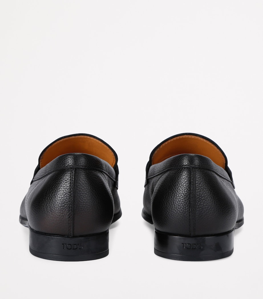 Grained Leather Mocassino Loafers BLACK Image 2