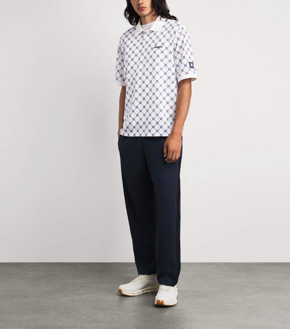 Manors Mens Piqué Monogram GOAT Polo Shirt Cream Image 2