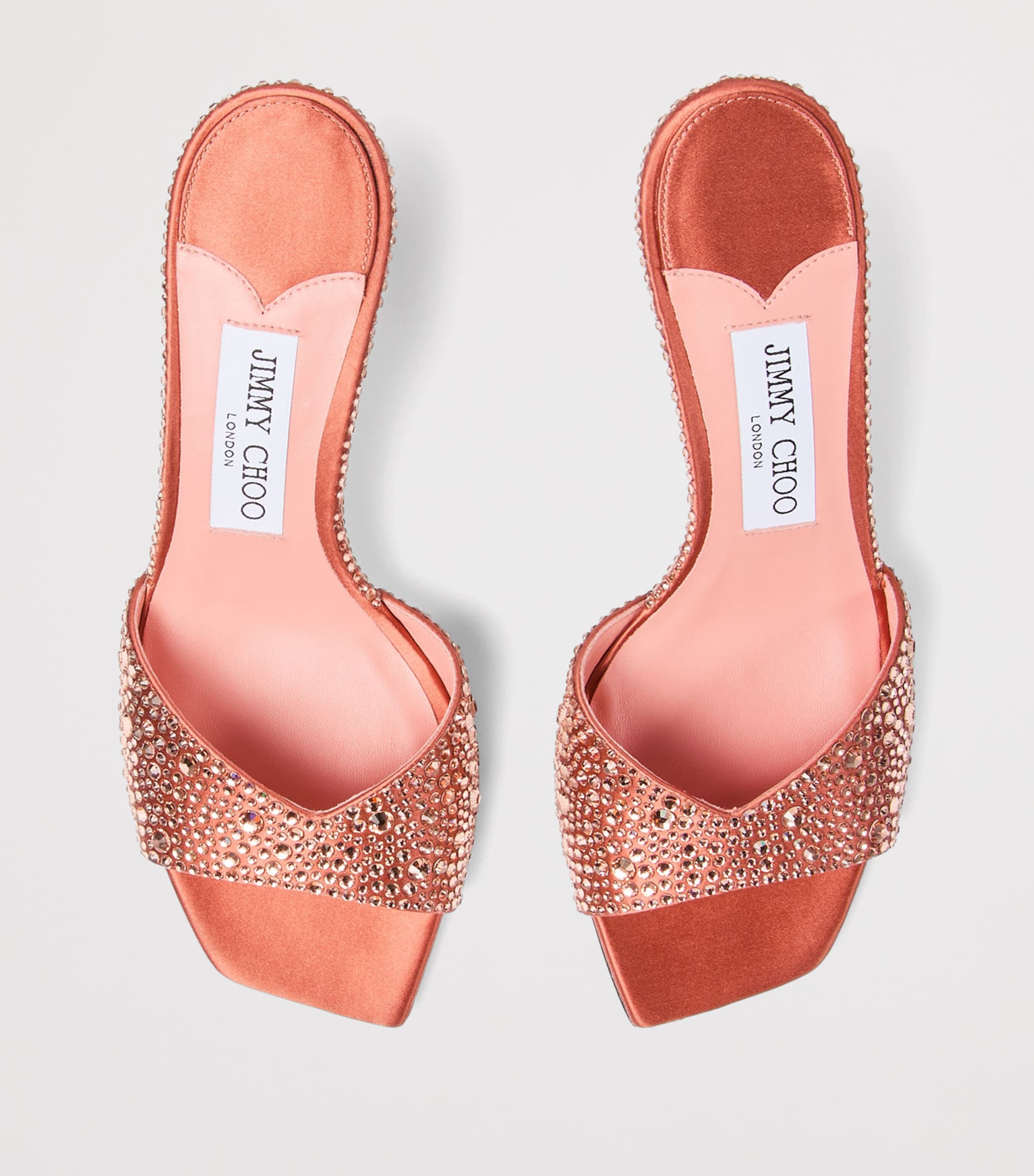Jimmy Choo Skye 70 Embellished Satin Sandals Grapefruit Image 5