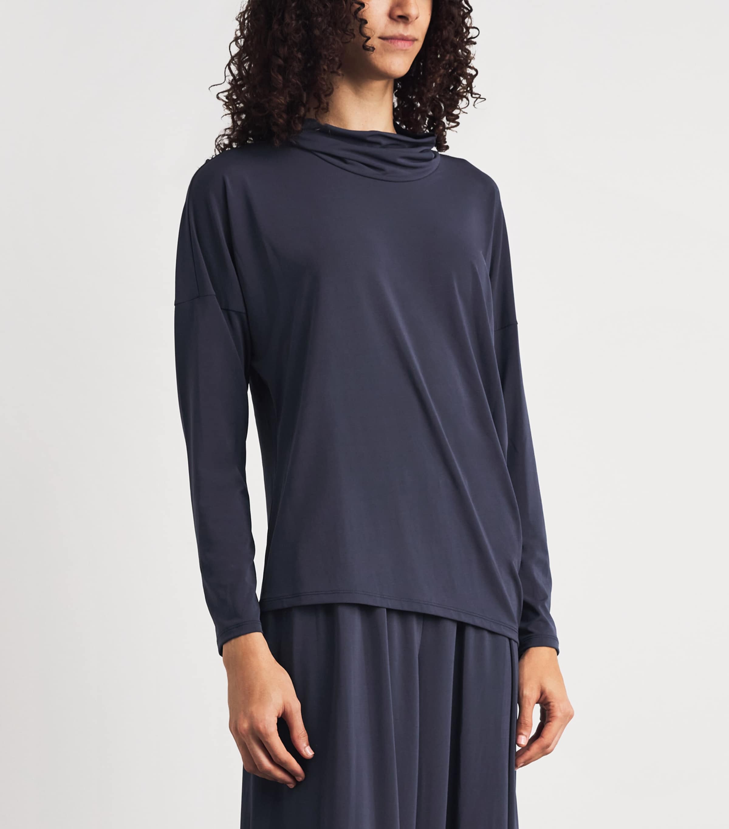 Issey Miyake Womens Drape Jersey Top Dark Navy Image 4