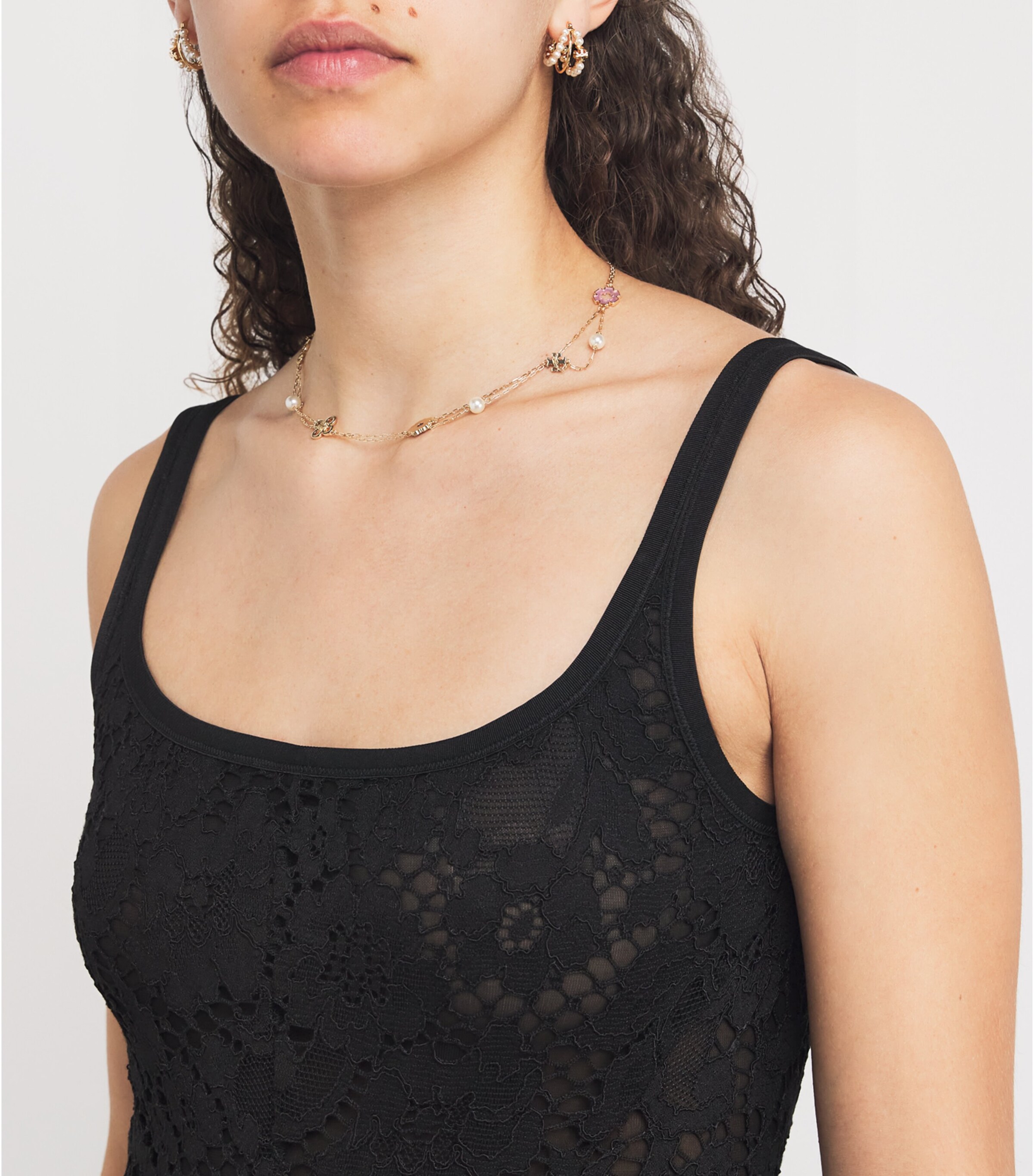 Tory Burch Womens Lace Maxi Dress Black Image 6