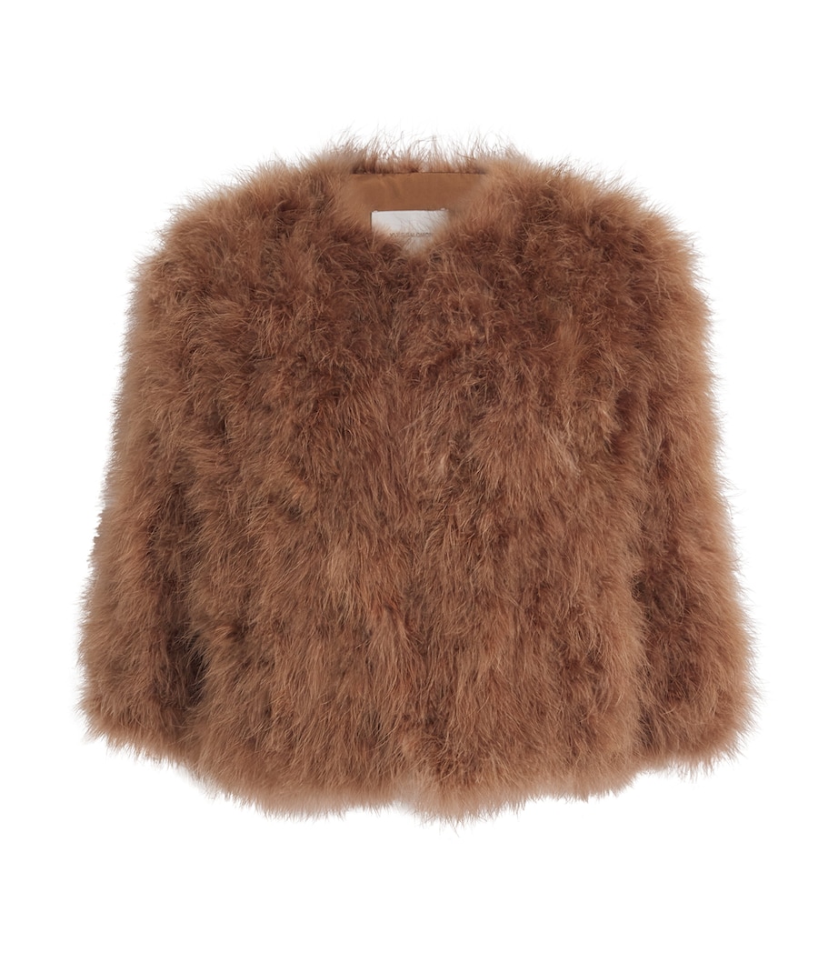 Yves Salomon Womens Feather Cropped Jacket Image 1