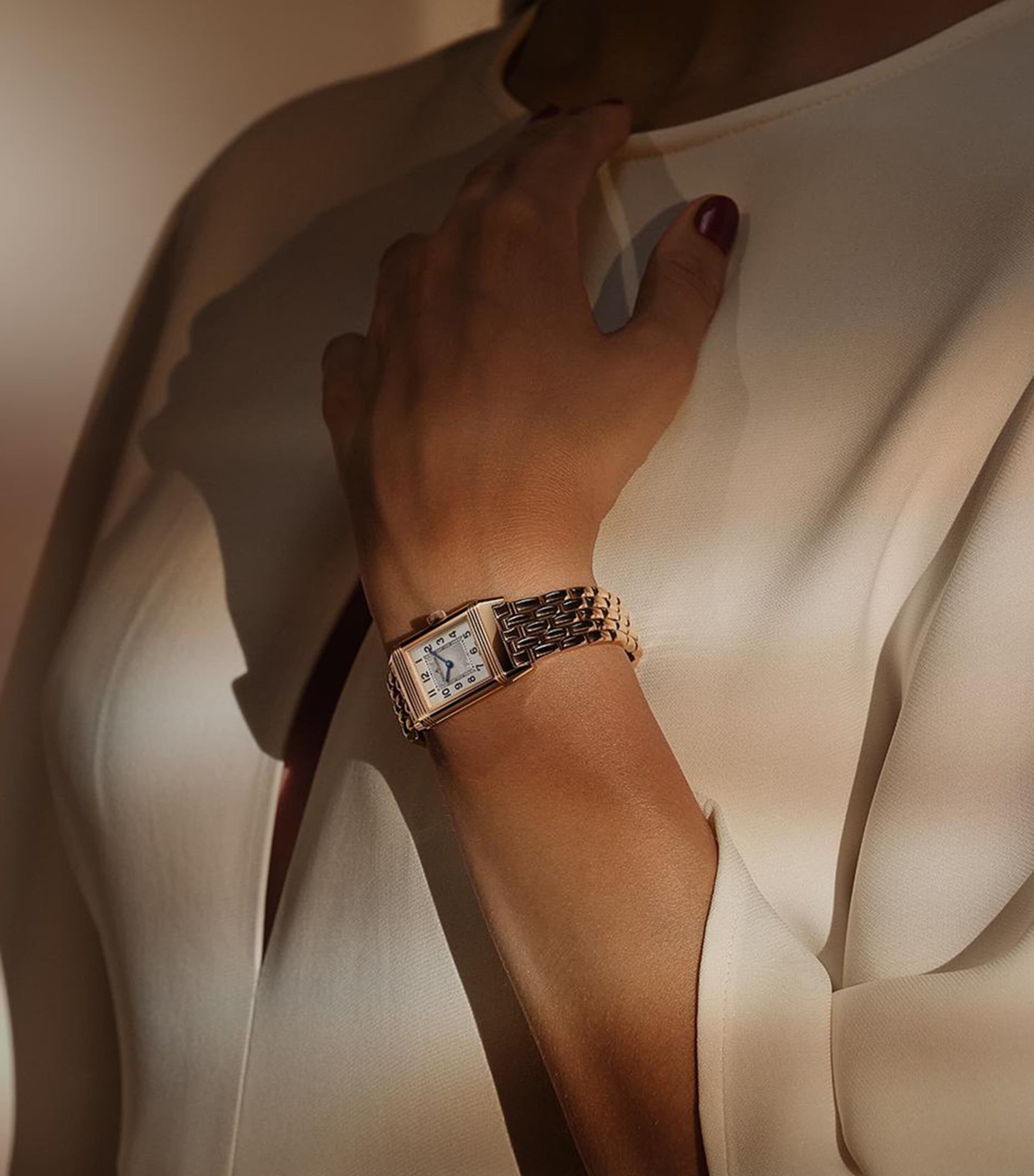 Small Rose Gold and Diamond Reverso Classic Duetto Watch 21mm PINK GOLD Image 2