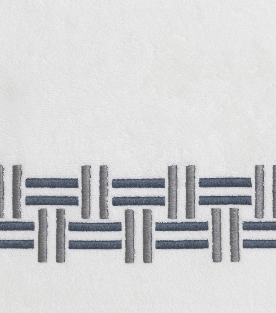 Basket Weave Bath Towel (100cm x 150cm) 8E23 - STEEL BLUE/GR Image 4