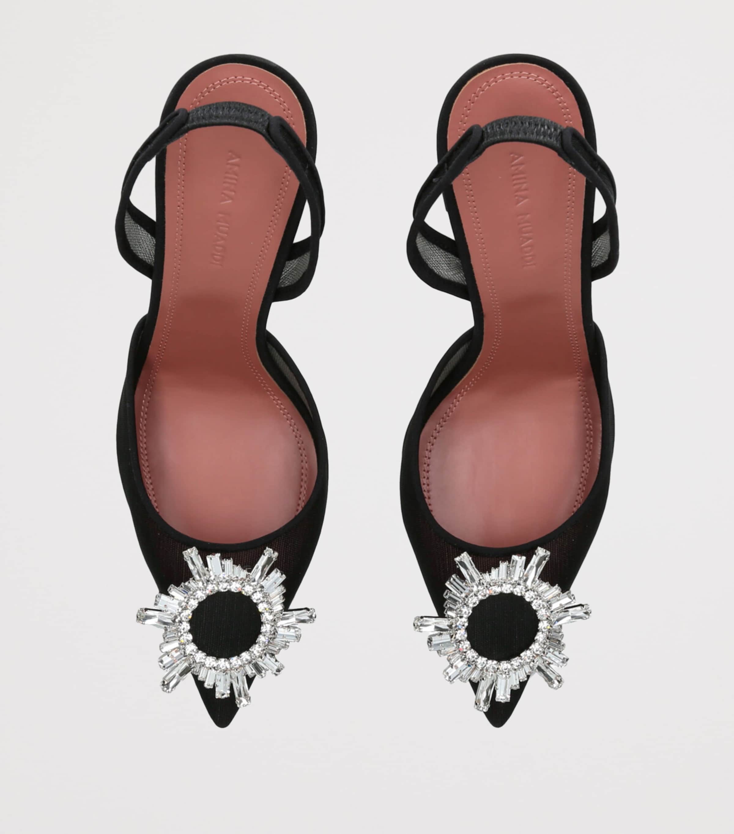 Amina Muaddi Mesh Begum Slingback Pumps 95 Black Image 4