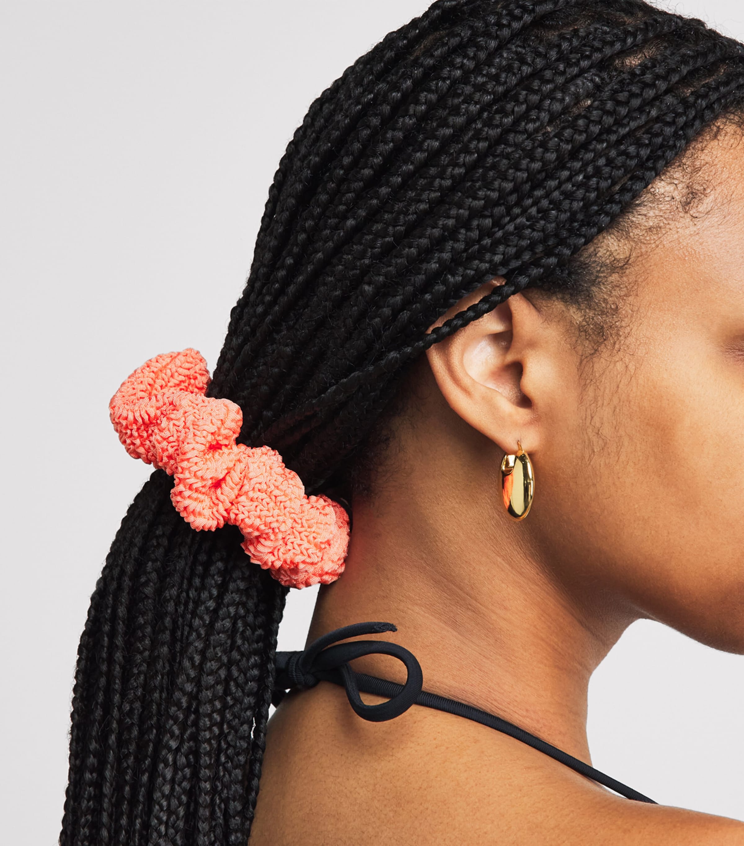 Hunza G Crinkle Scrunchie Metallic Coral Image 2