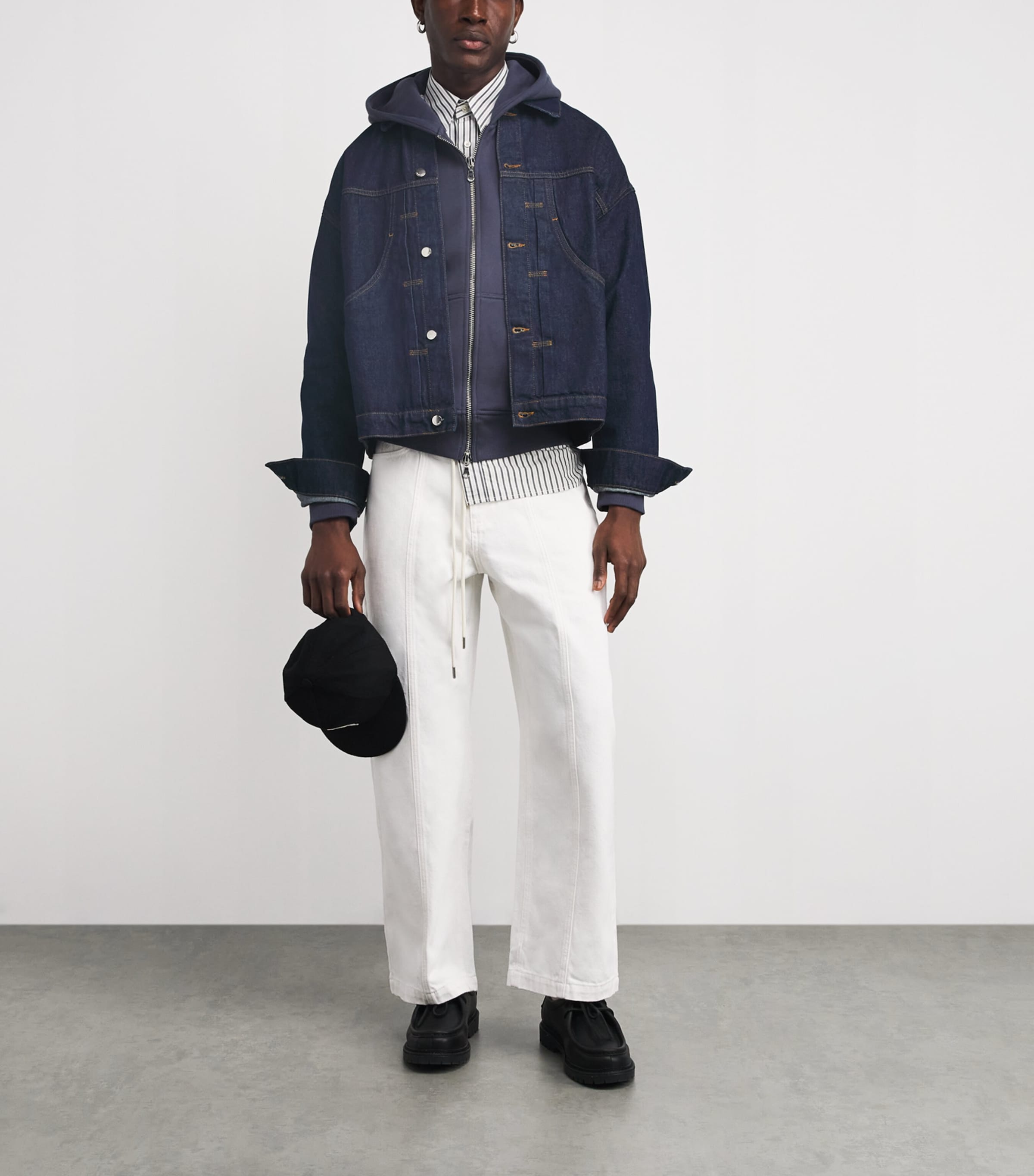 Cropped Denim Jacket RAW INDIGO Image 2