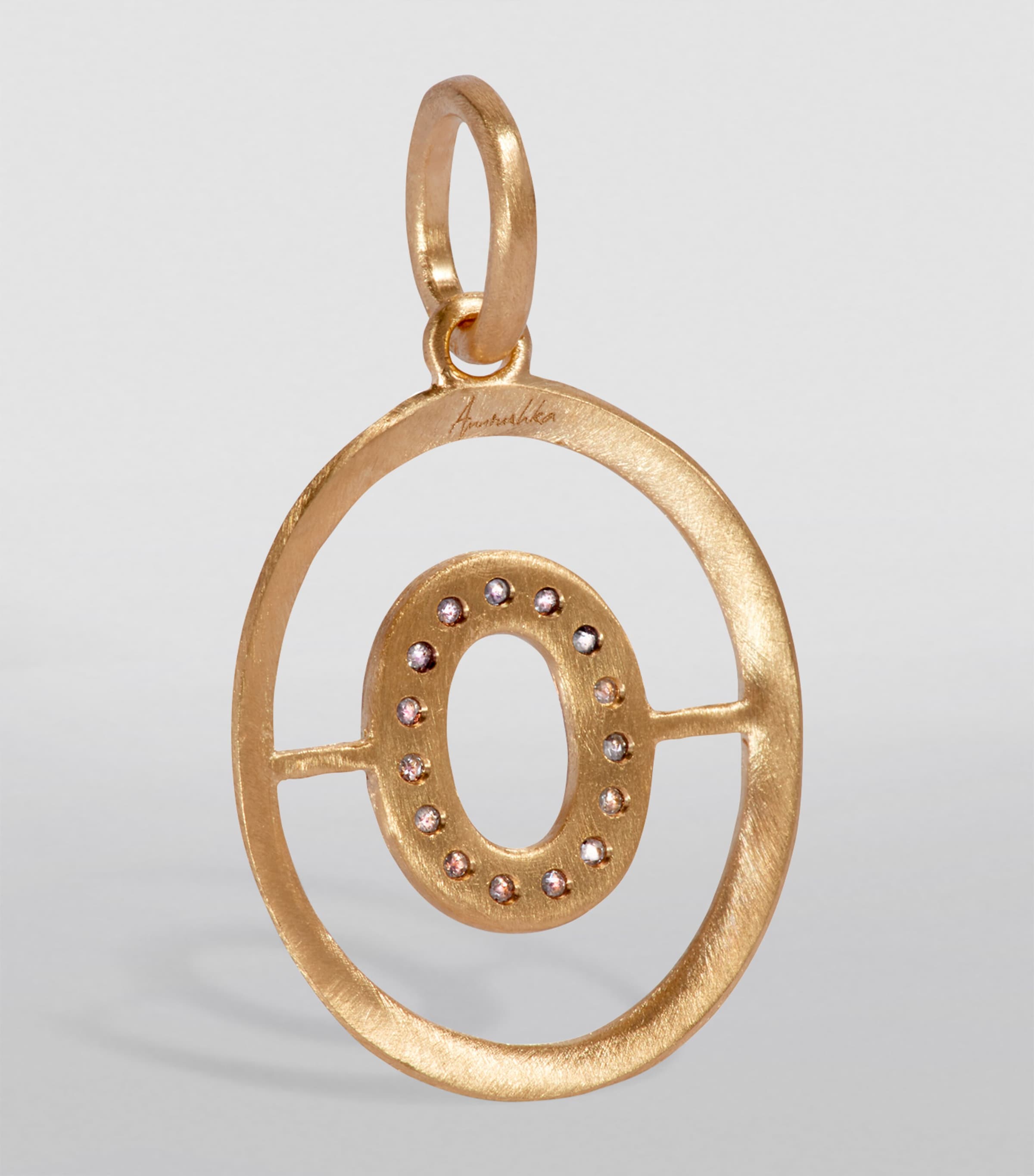Yellow Gold and Diamond Initial O Pendant YELLOW GOLD Image 2