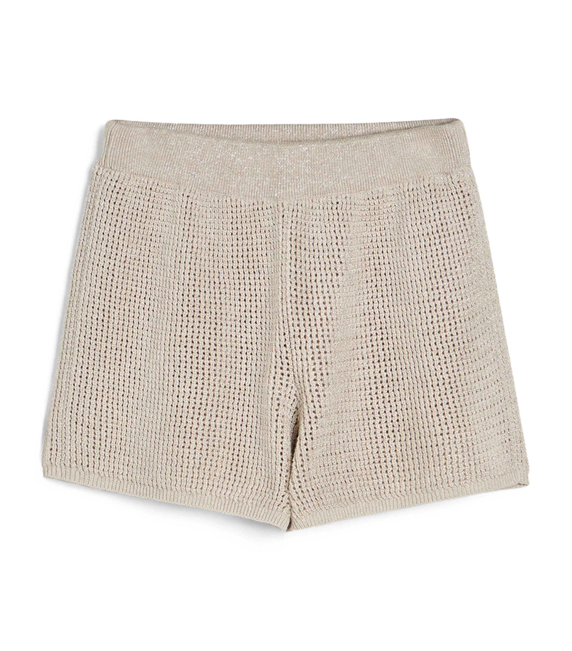 Brunello Cucinelli Kids Cotton-Blend Sparkling Knit Shorts (8-10 Years) Image 1