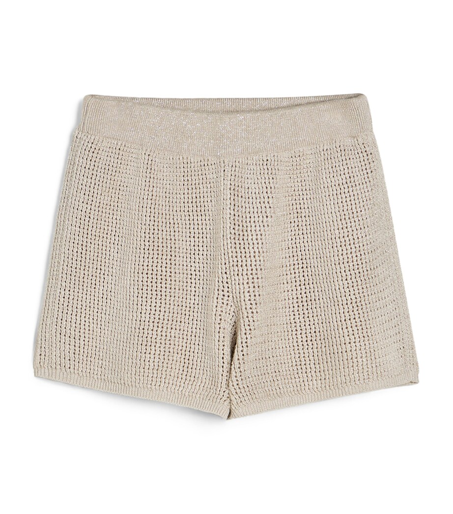 Brunello Cucinelli Kids Cotton-Blend Sparkling Knit Shorts (8-10 Years) Image 1