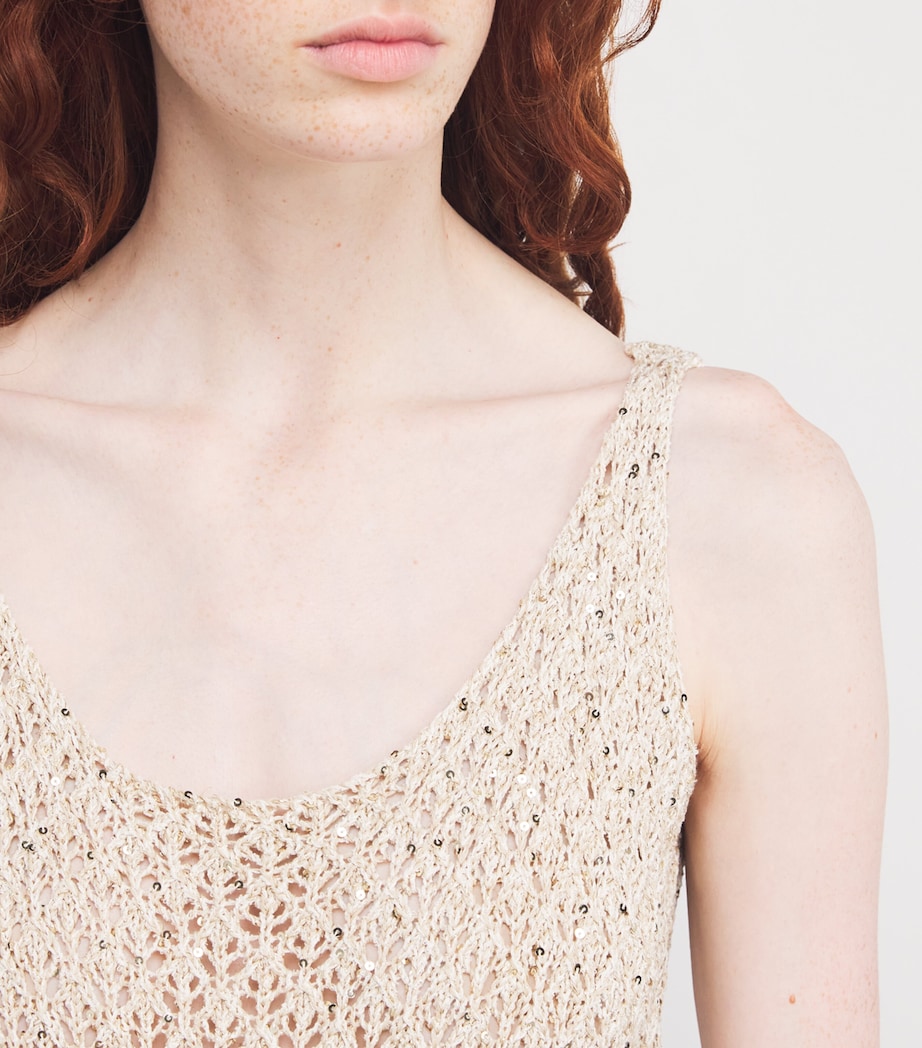 Cotton Sequinned Maxi Dress SABBIA Image 6