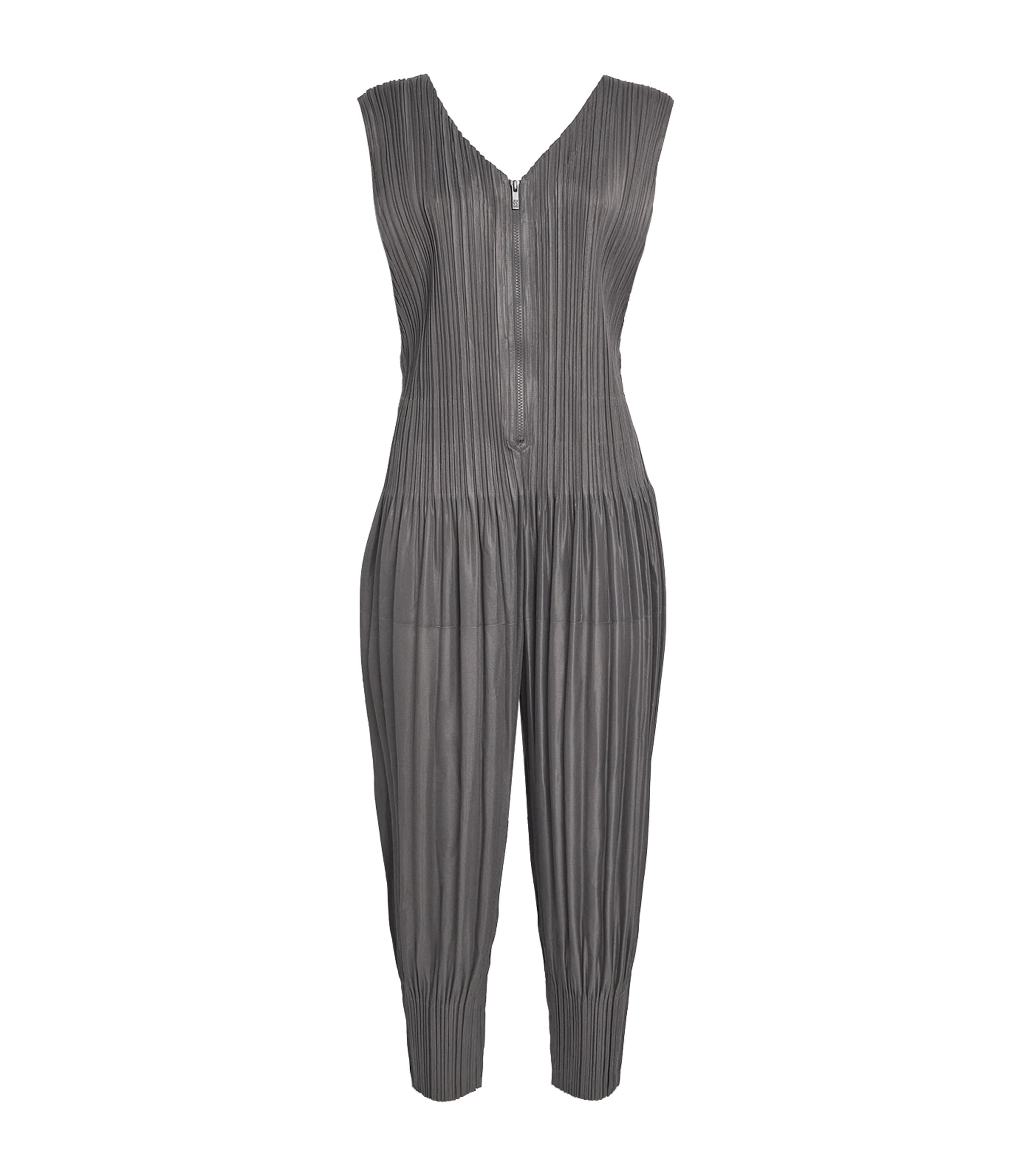 Pleats Please Issey Miyake Womens Fluffy Basics Jumpsuit Grey Image 1