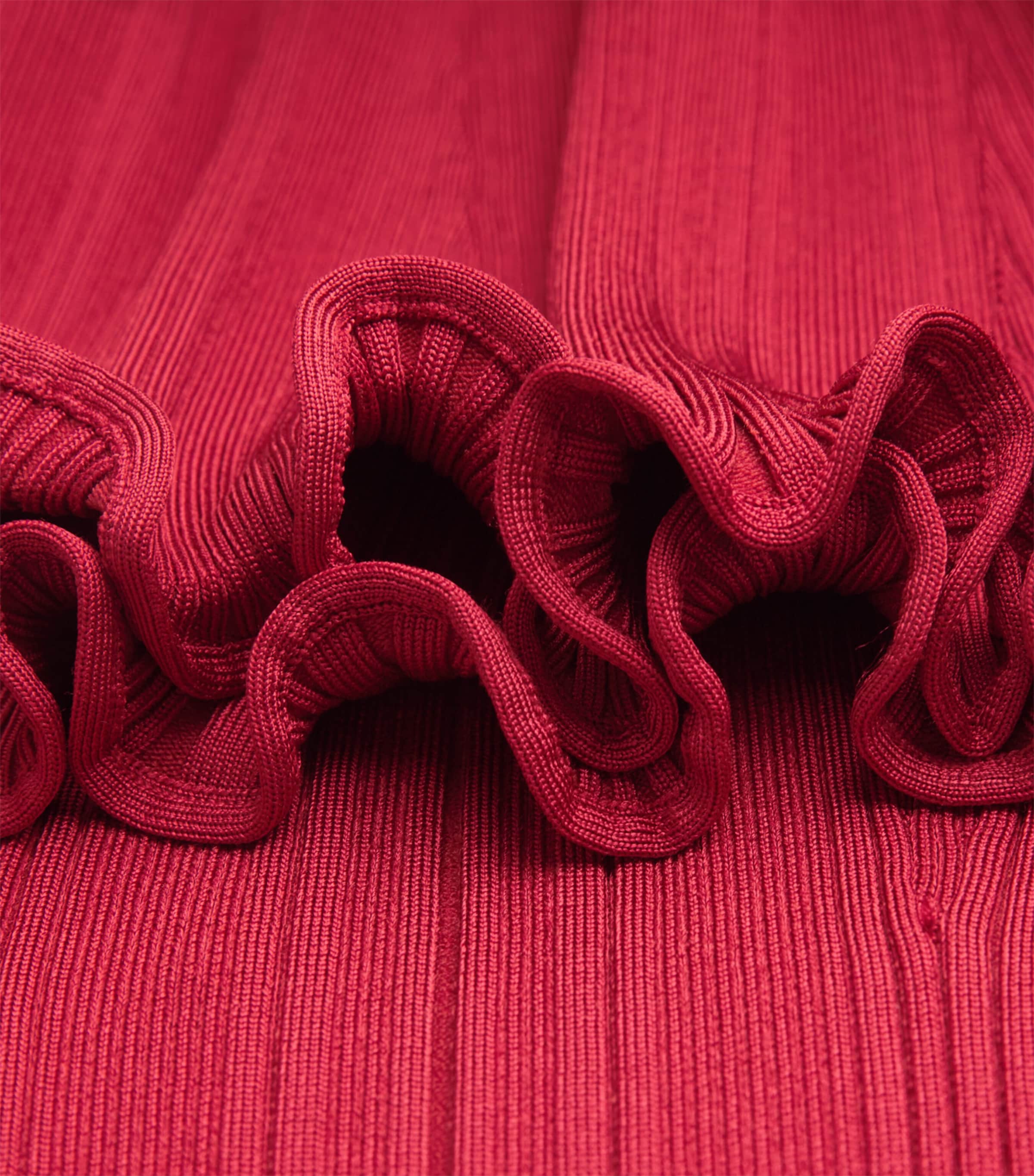 Knit Flared Midi Skirt RED Image 5