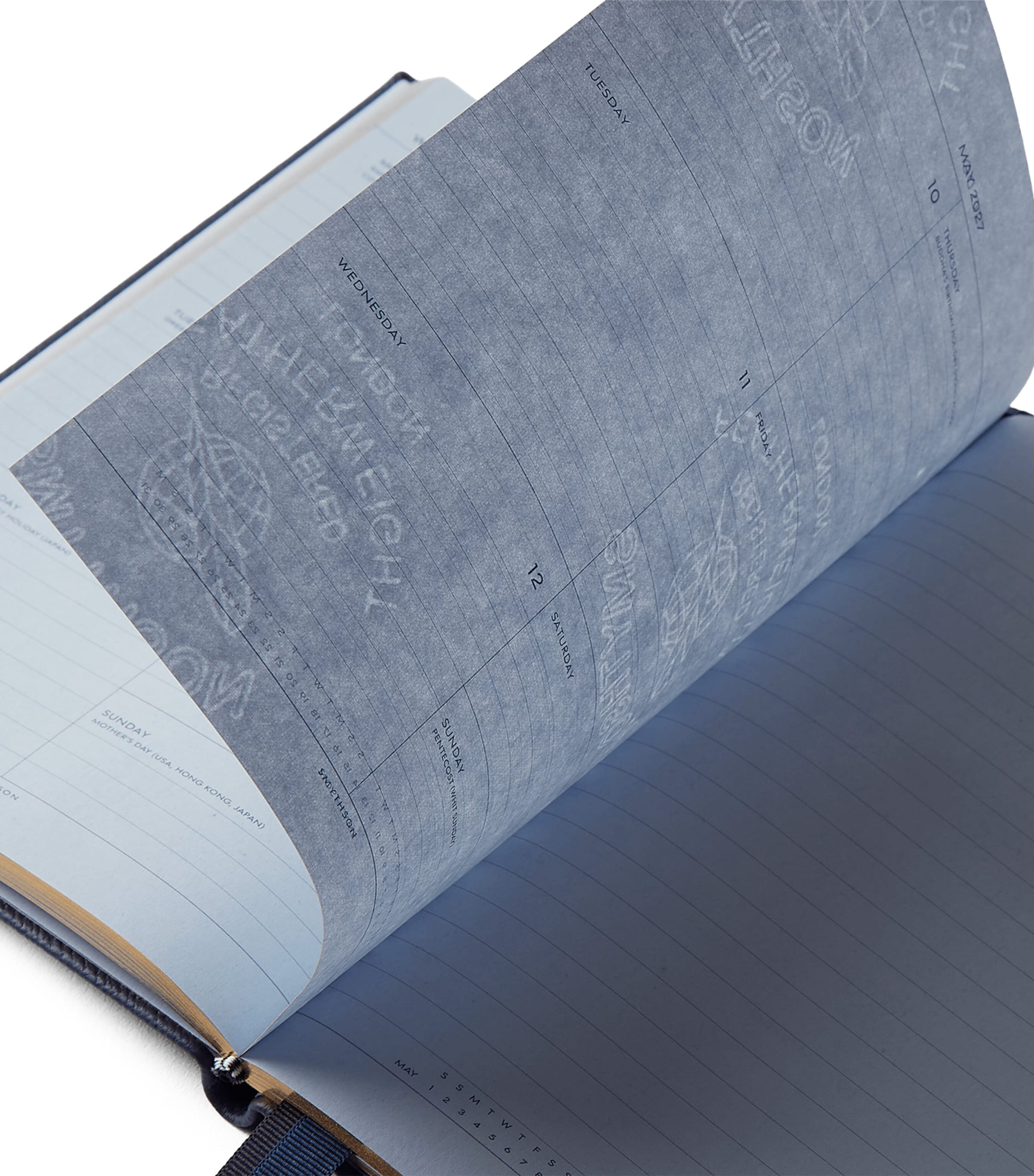 Smythson Leather Soho Weekly Diary 2026-2027 Navy Image 3