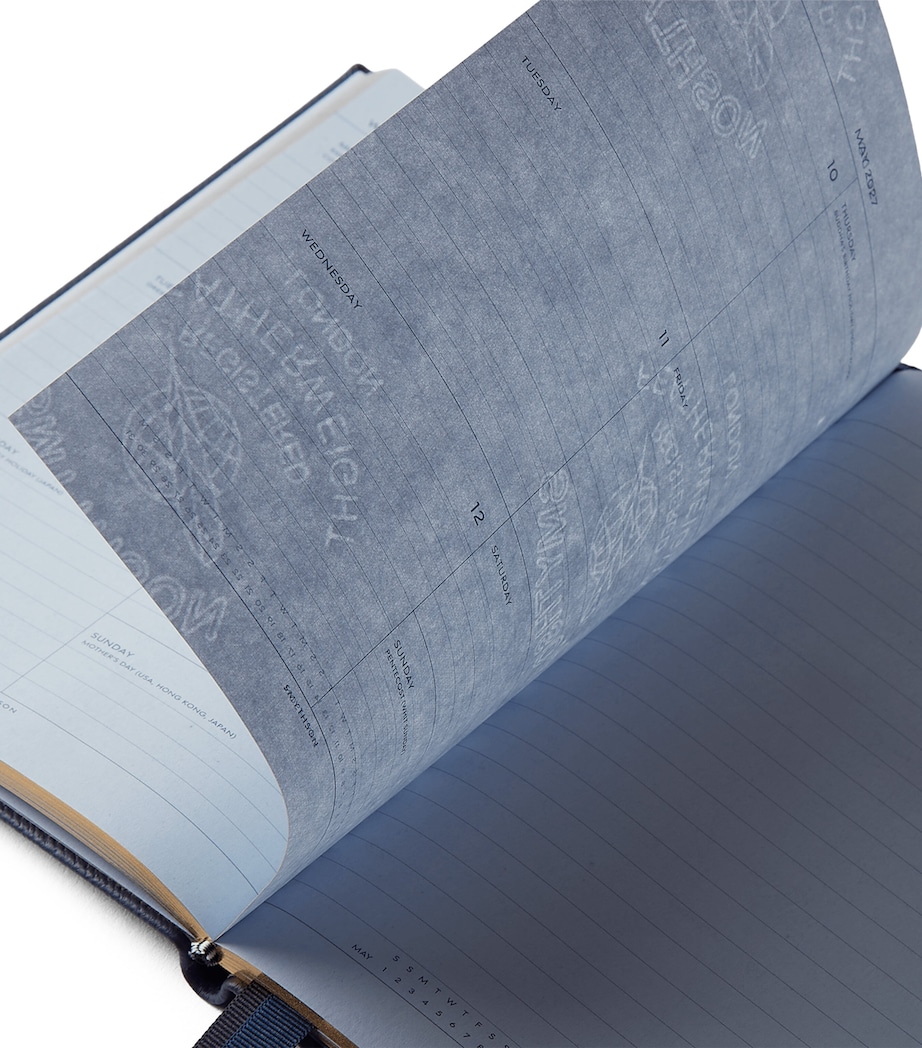 Smythson Leather Soho Weekly Diary 2026-2027 Navy Image 3