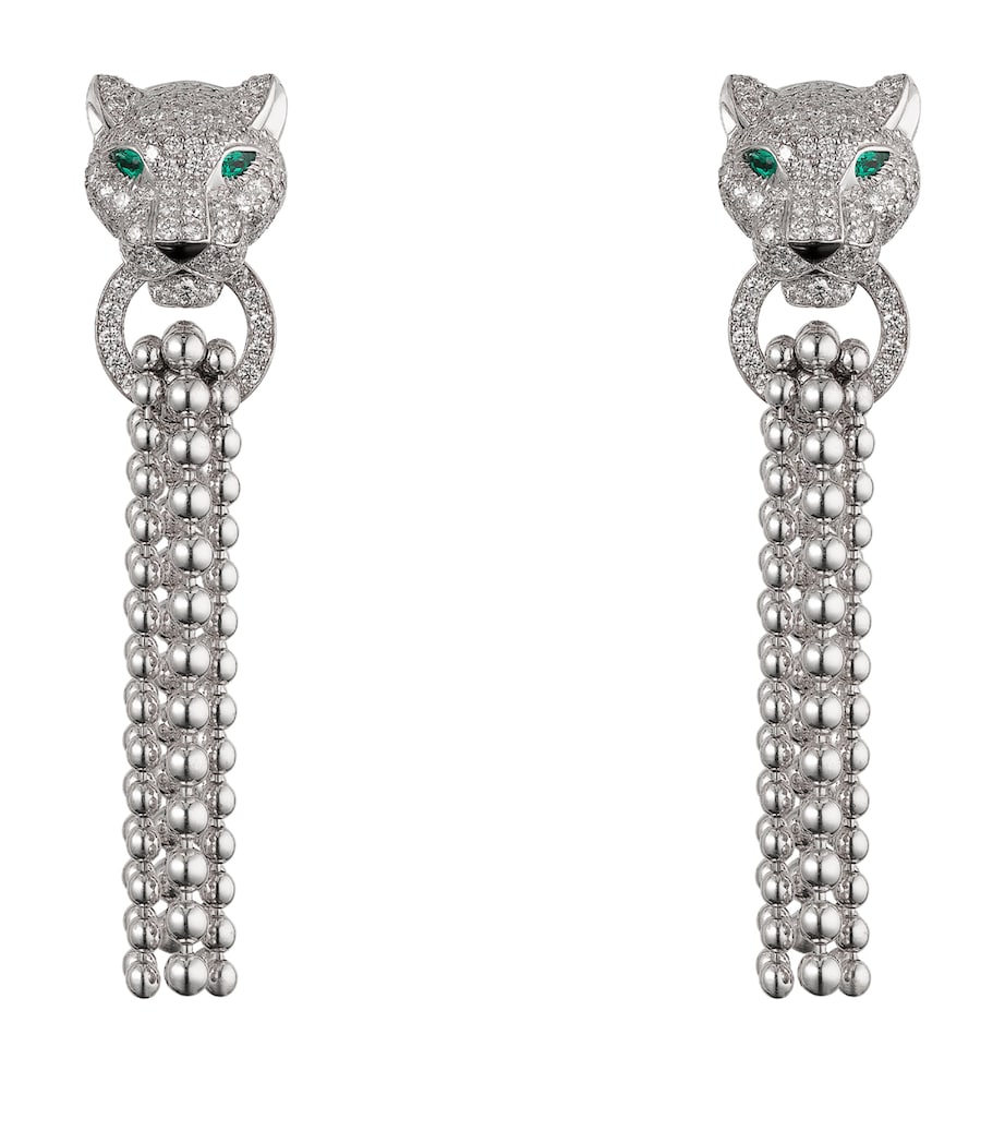 White Gold and Diamond Panthère de Cartier Tassel Earrings WHITE GOLD Image 1