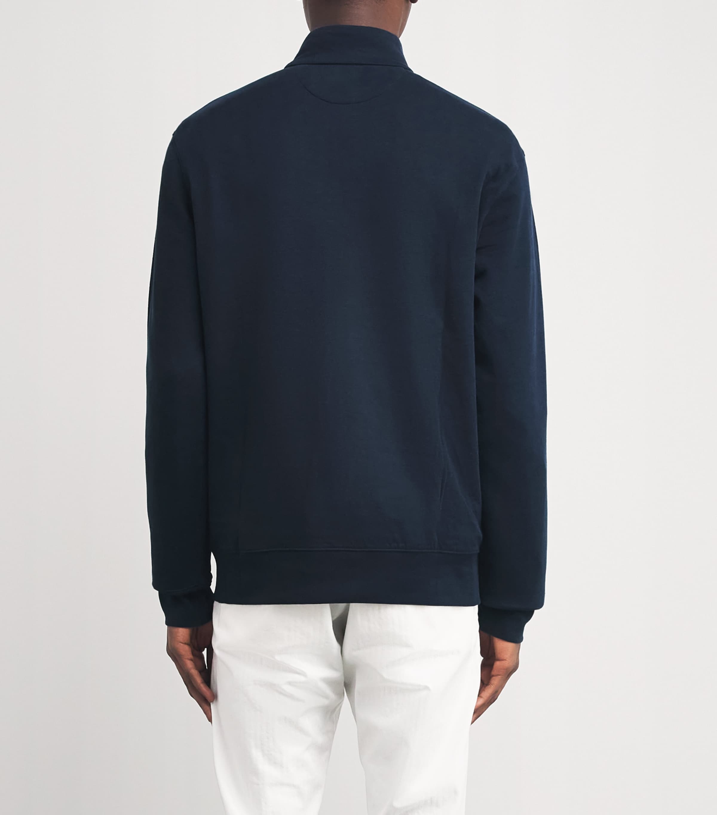 Cotton-Blend Quarter-Zip Sweater NAVY Image 4