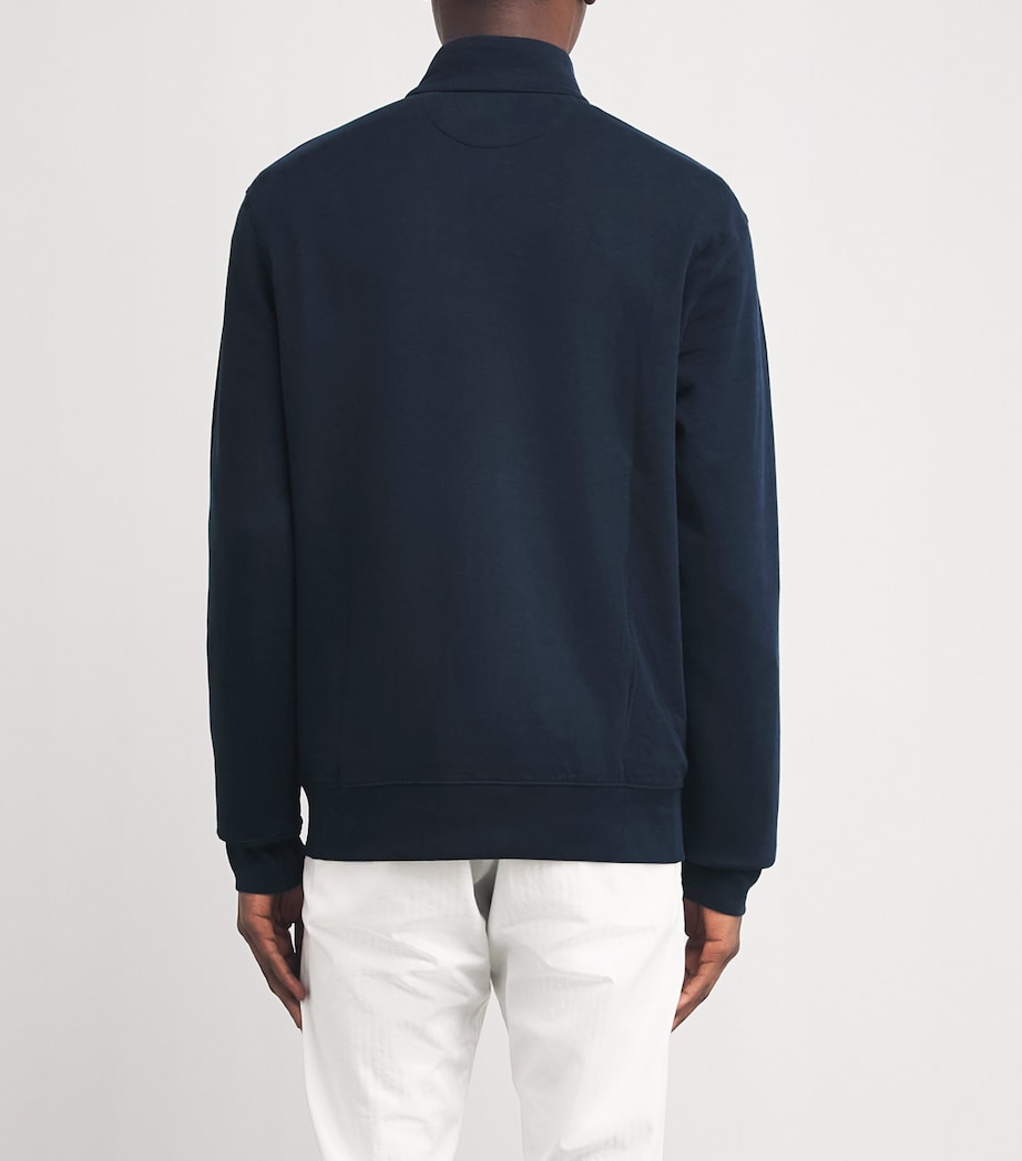 Cotton-Blend Quarter-Zip Sweater NAVY Image 4