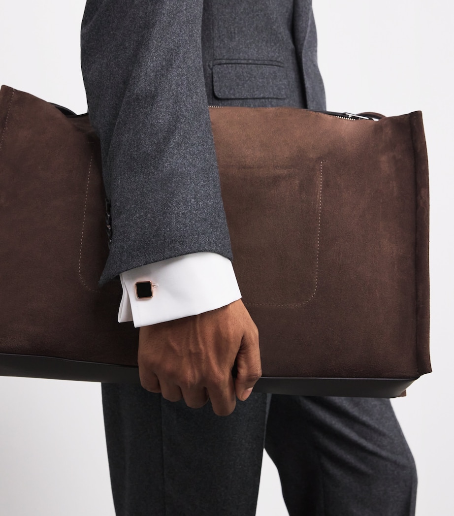 Rose Gold-Plated Key Stone Cufflinks BLACK Image 2