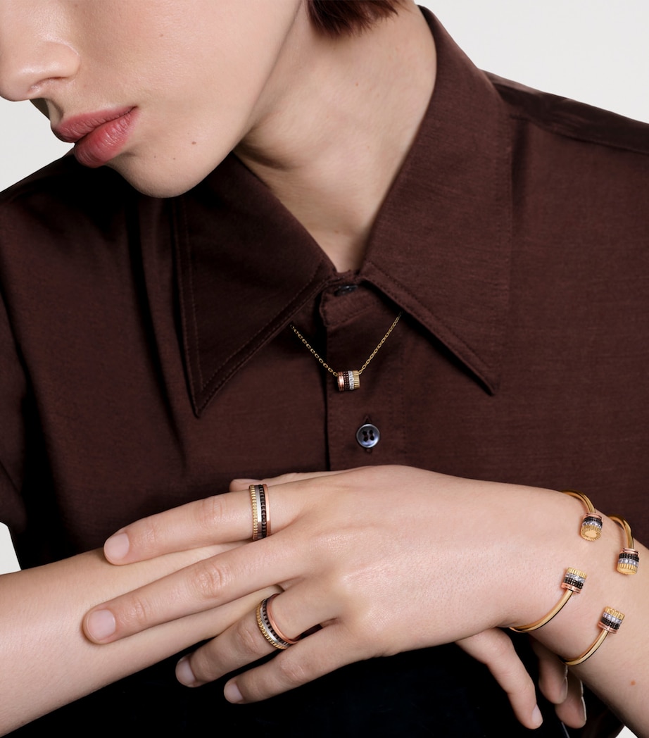 Mixed Gold and Diamond Quatre Bracelet YELLOW GOLD Image 2