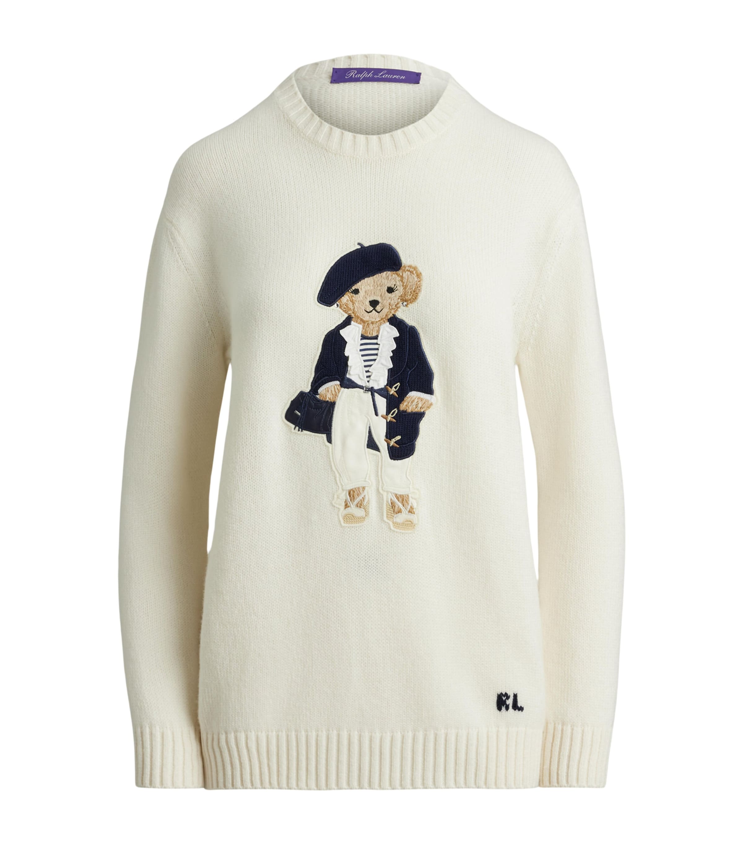 Cashmere Polo Bear Sweater NATURAL-101 Image 1