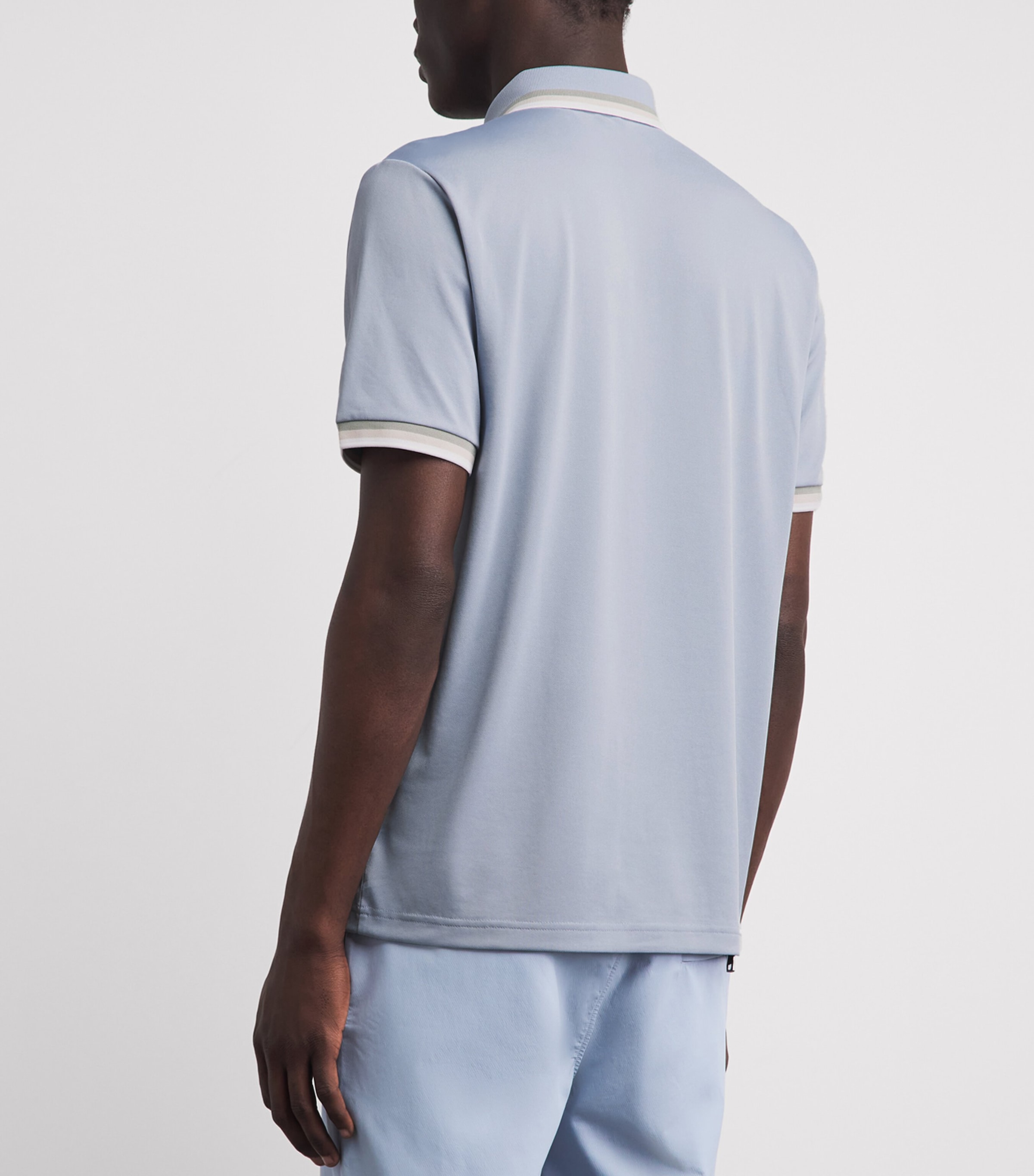 Bogner Mens Stripe-Trim Arik Polo Shirt Fog Image 5