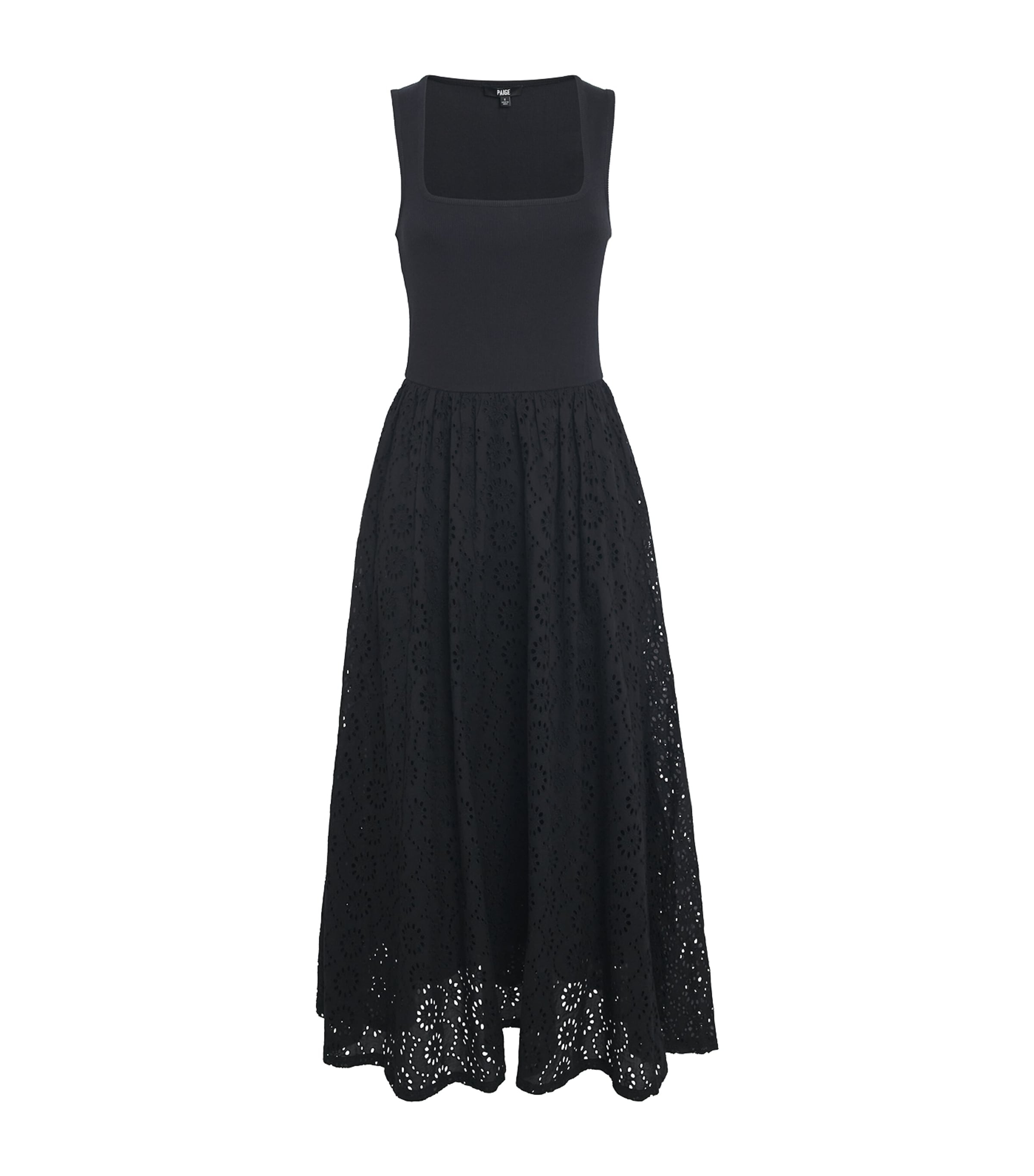 Paige Cotton Morel Maxi Dress In Black