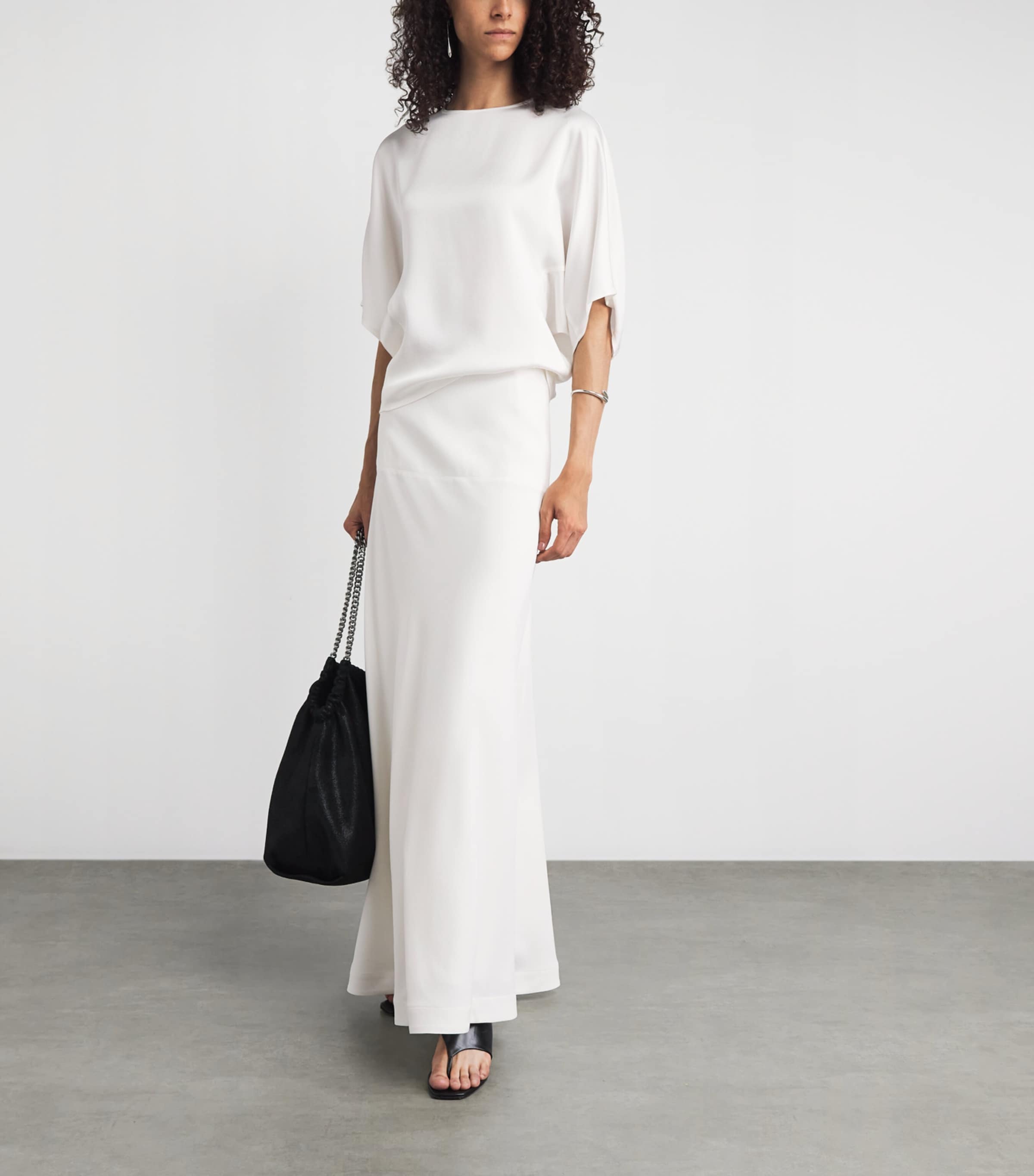 RETORI Womens Satin Blouse White Image 2