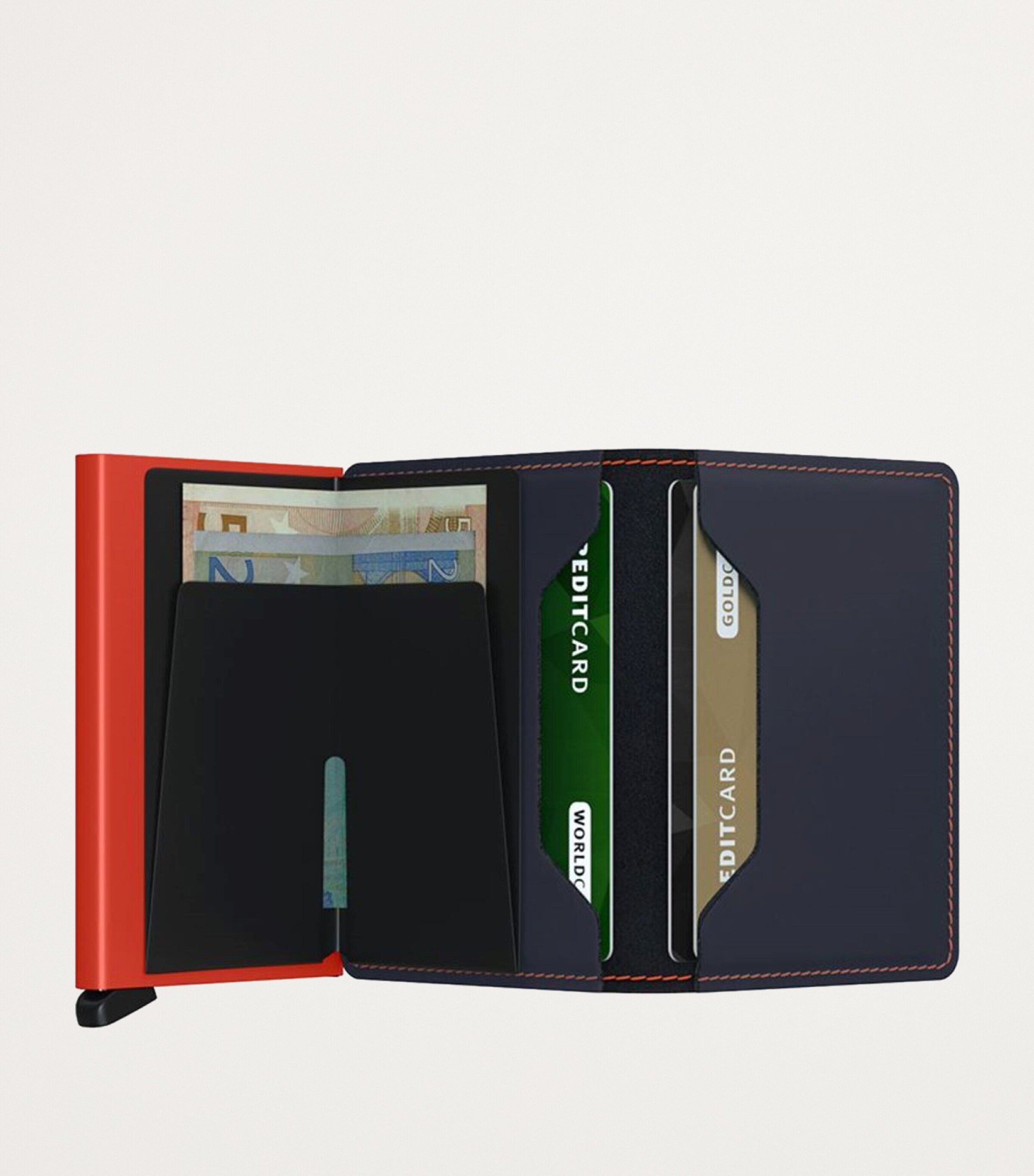 Leather Slim Wallet NIGHT BLUE ORANGE Image 5