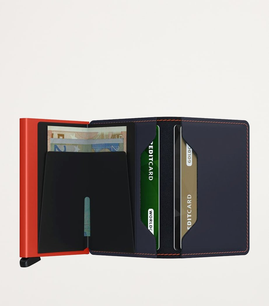 Leather Slim Wallet NIGHT BLUE ORANGE Image 5