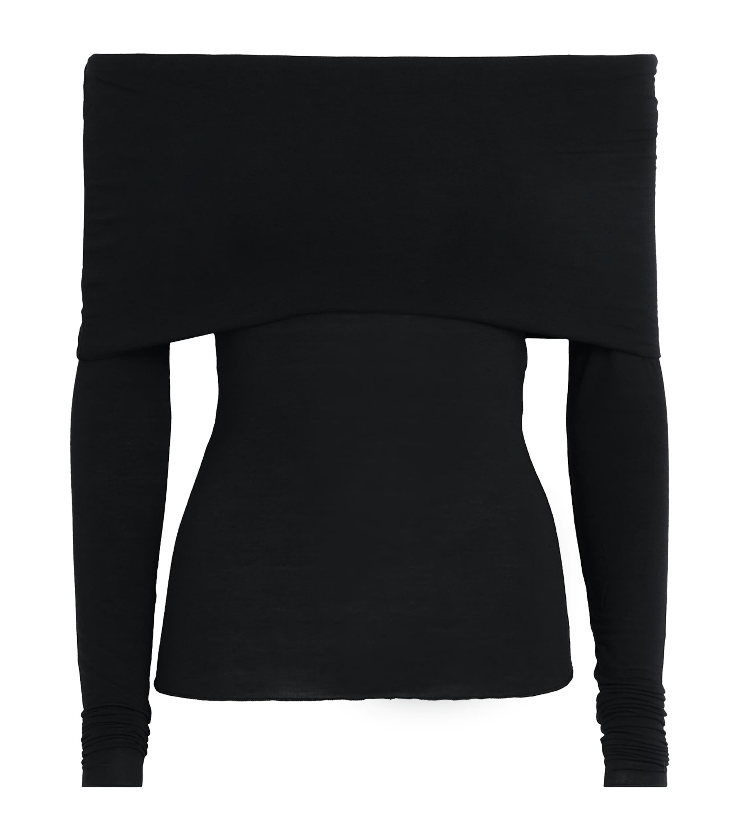 Skims Black Soft Lounge Off The Shoulder Top In Black