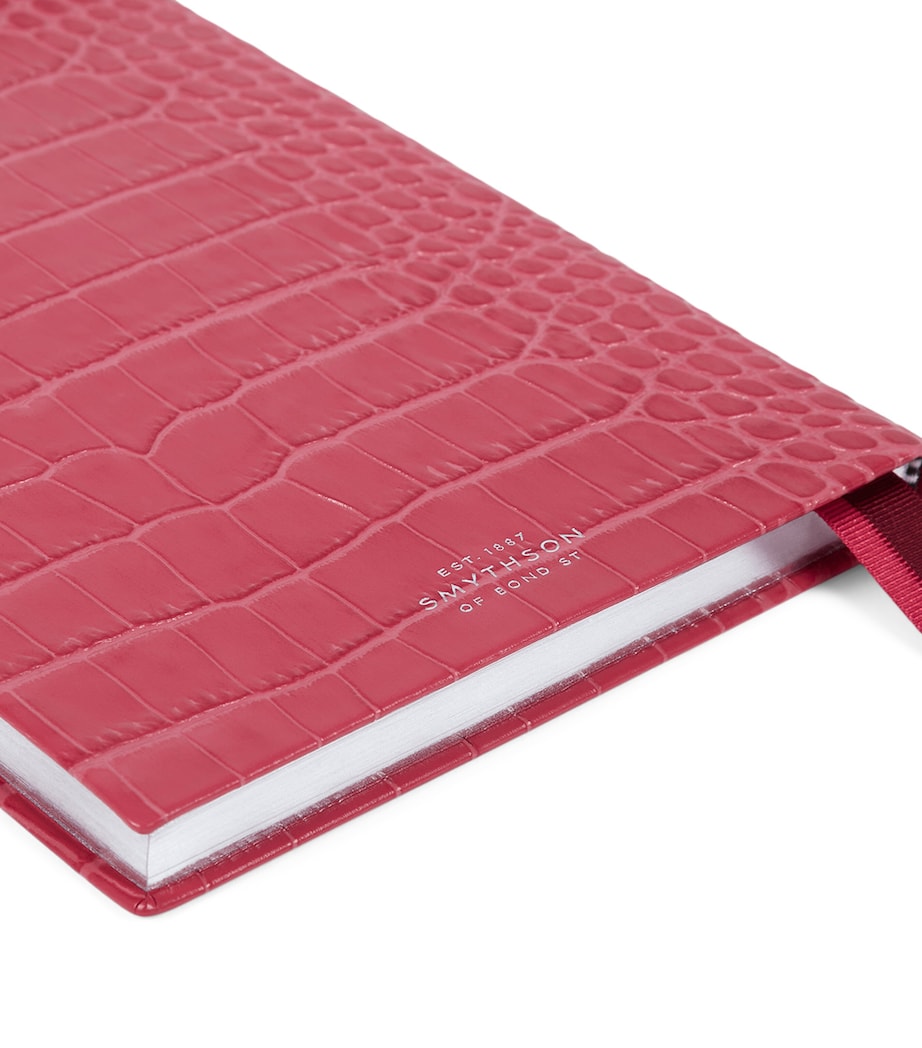 Croc-Embossed Mara Leather A5 Soho Diary 2026 RASPBERRY Image 6