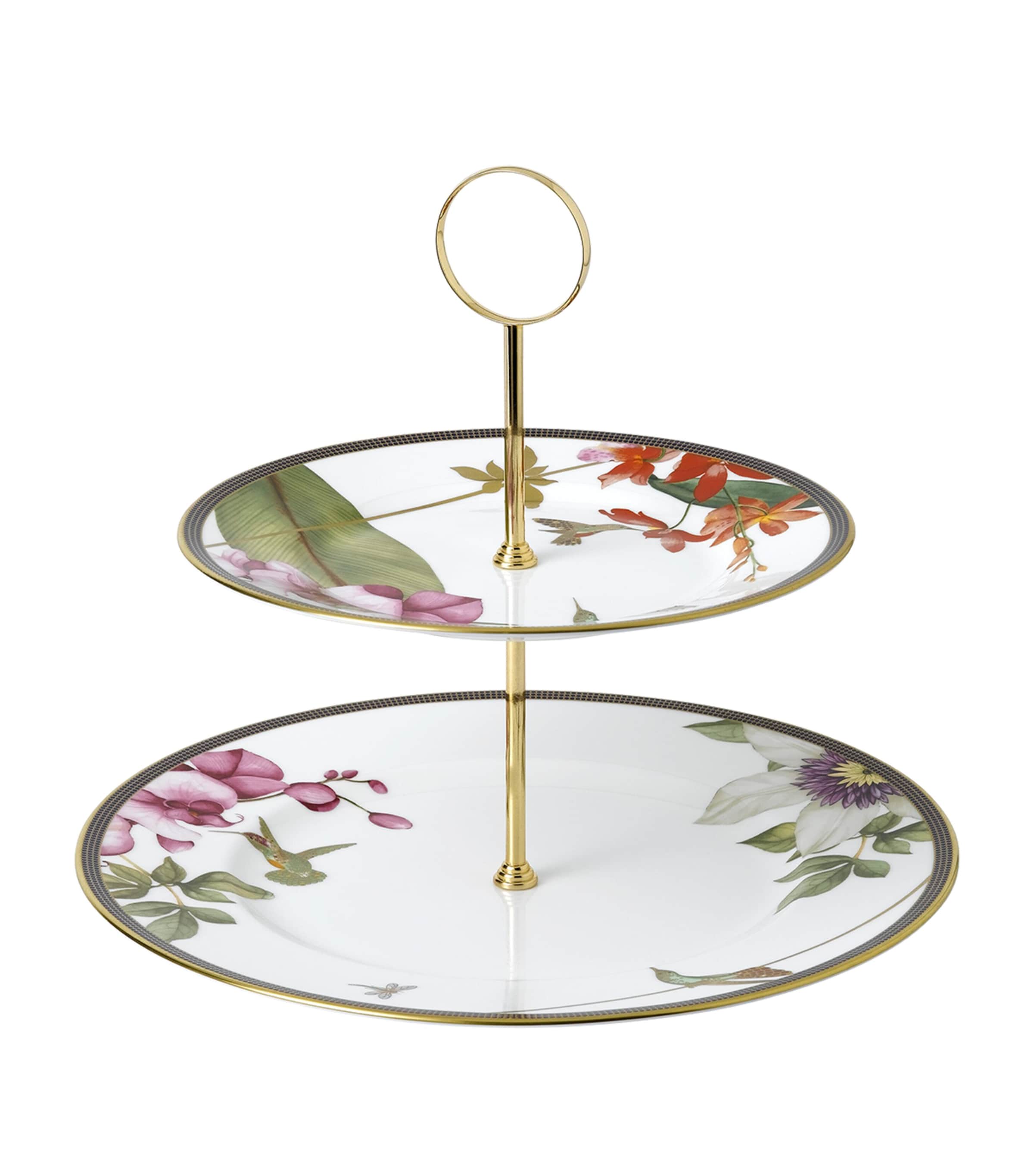 Wedgwood Hummingbird Fine Bone China Two-tier Cake Stand