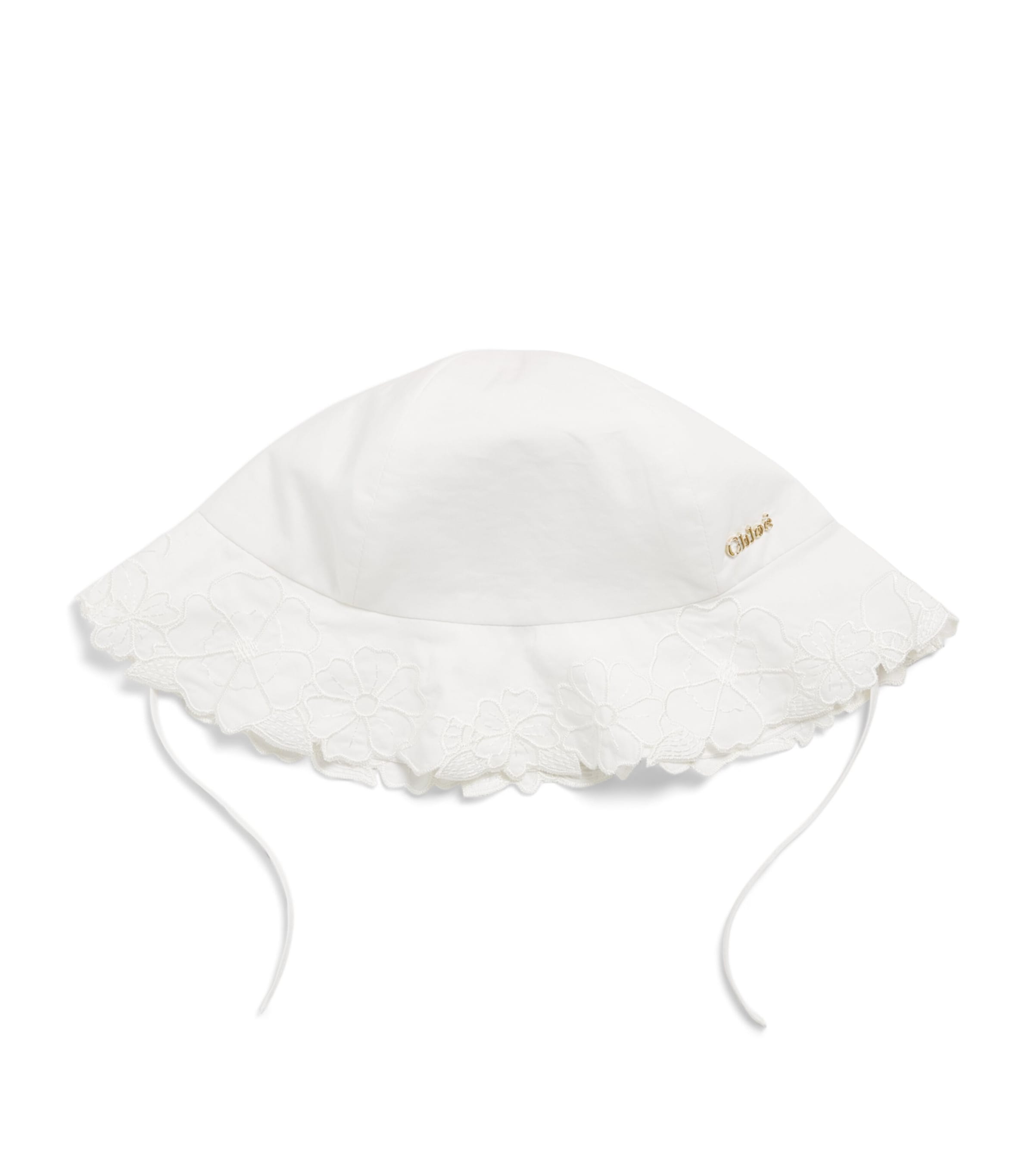 Chloé Kids Cotton Embellished Bucket Hat Image 1