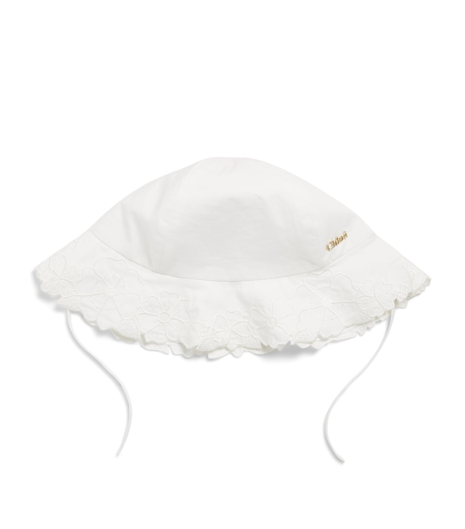 Chloé Kids Cotton Embellished Bucket Hat Image 1