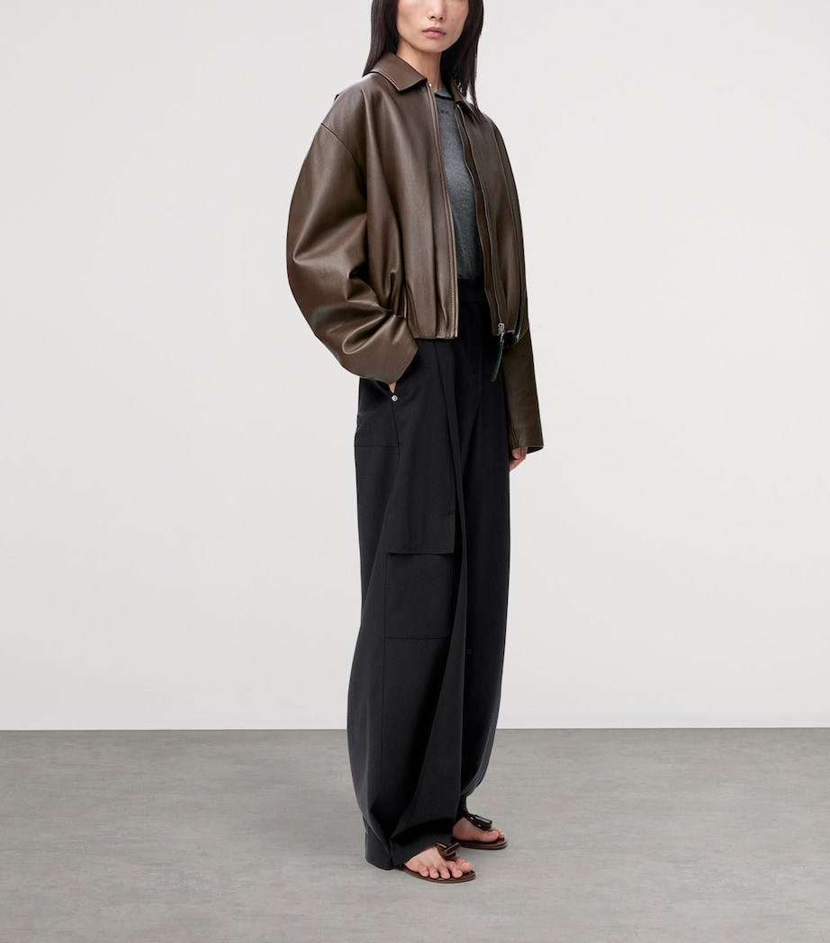 Wool-Blend Cargo Trousers BLACK Image 2