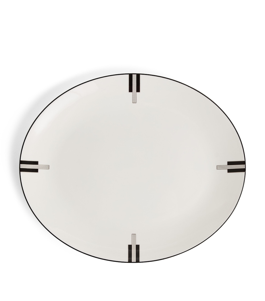 Wedgwood x Vera Wang Luxe Graphite Oval Platter (33cm) White Image 1