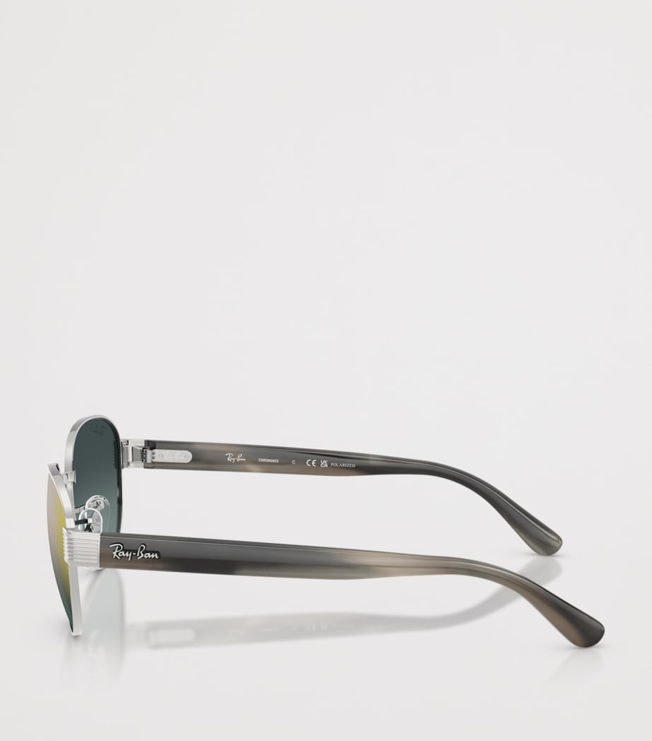 Ray-Ban RB3766 Polarized+ Lenses Square Sunglasses Silver Image 3