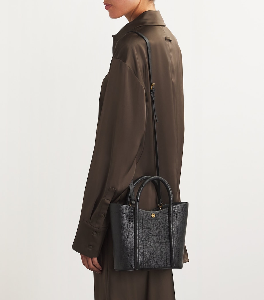 Grab Leather Rope Tote Bag BLACK Image 2