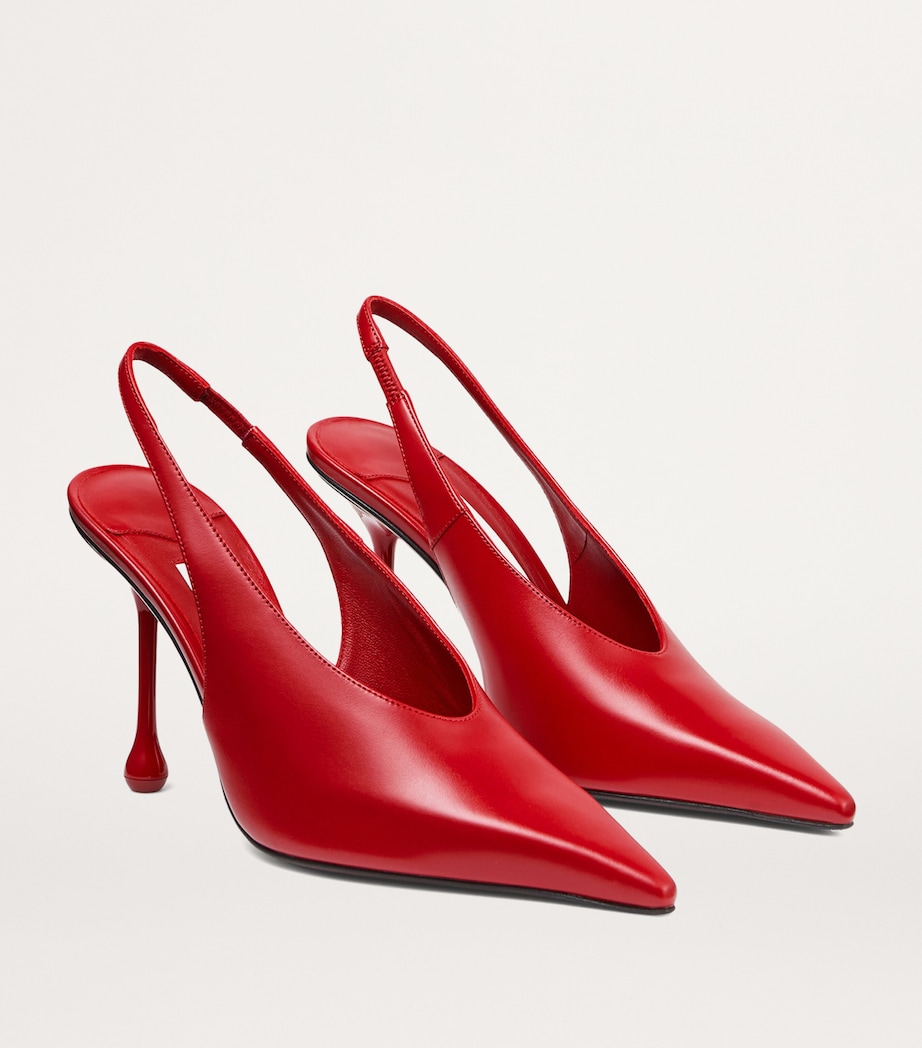 Isa 95 Leather Slingback Pumps RUBY RED Image 4