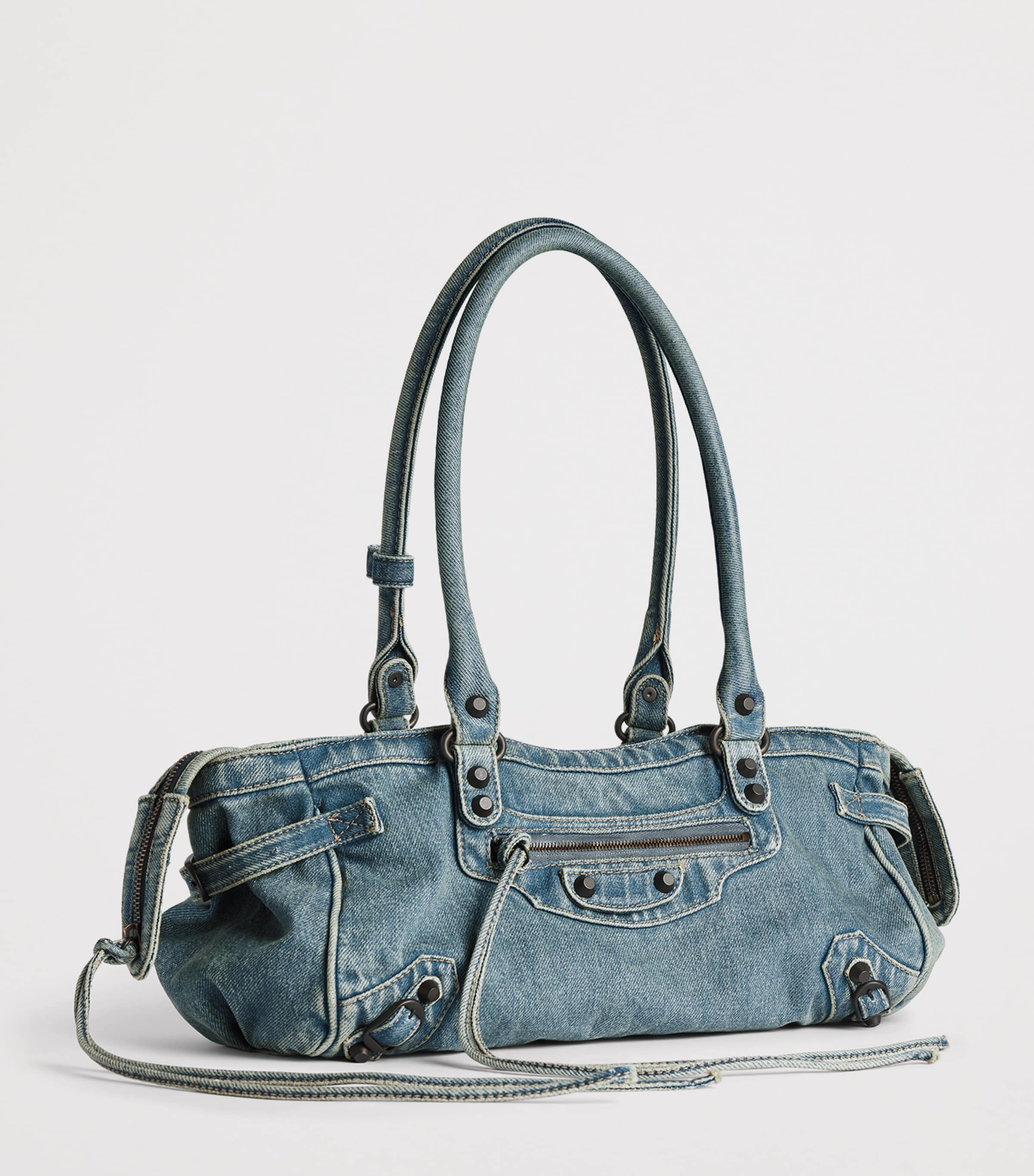 Balenciaga Denim Le City East-West Shoulder Bag Image 6