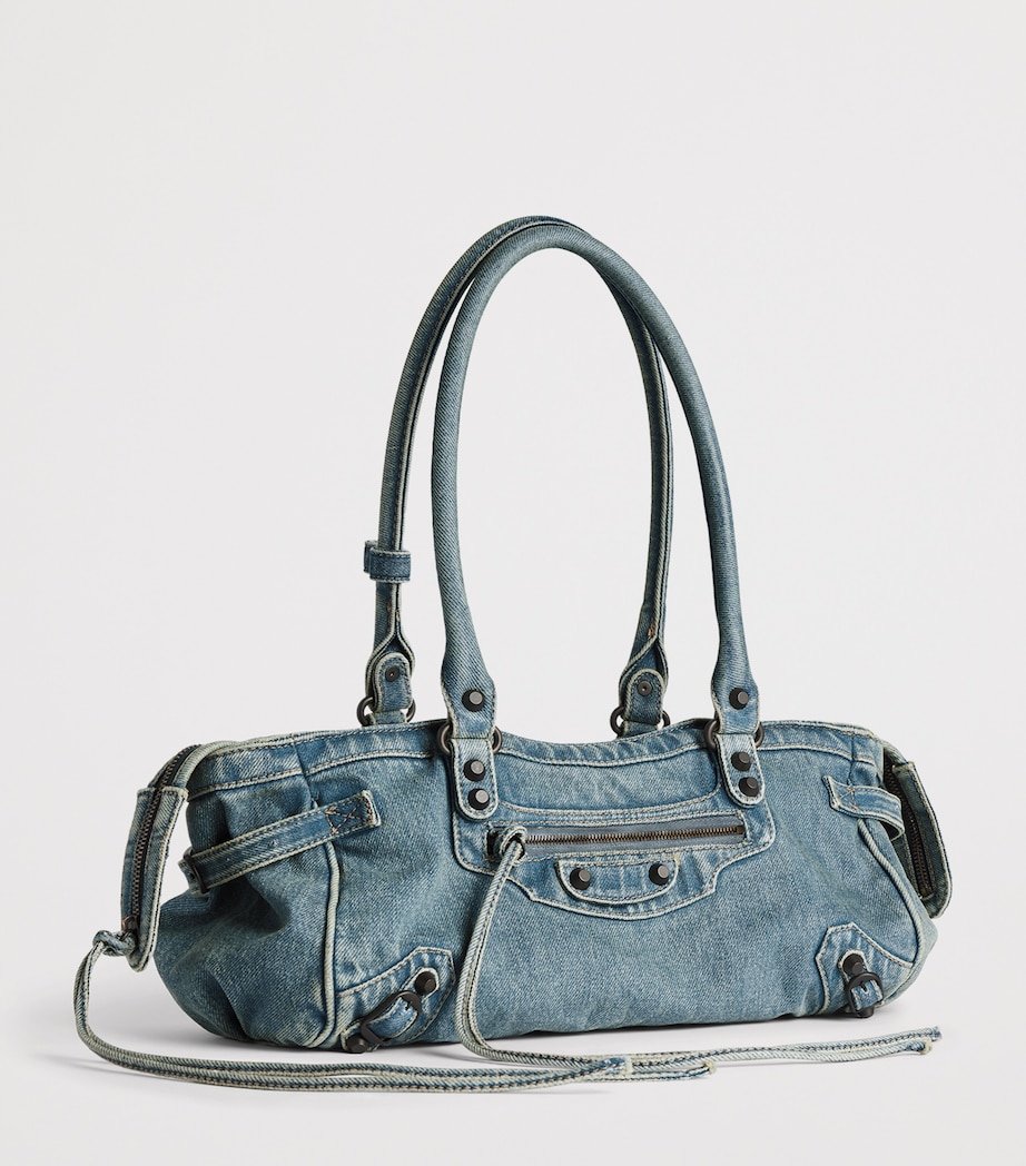 Balenciaga Denim Le City East-West Shoulder Bag Image 6