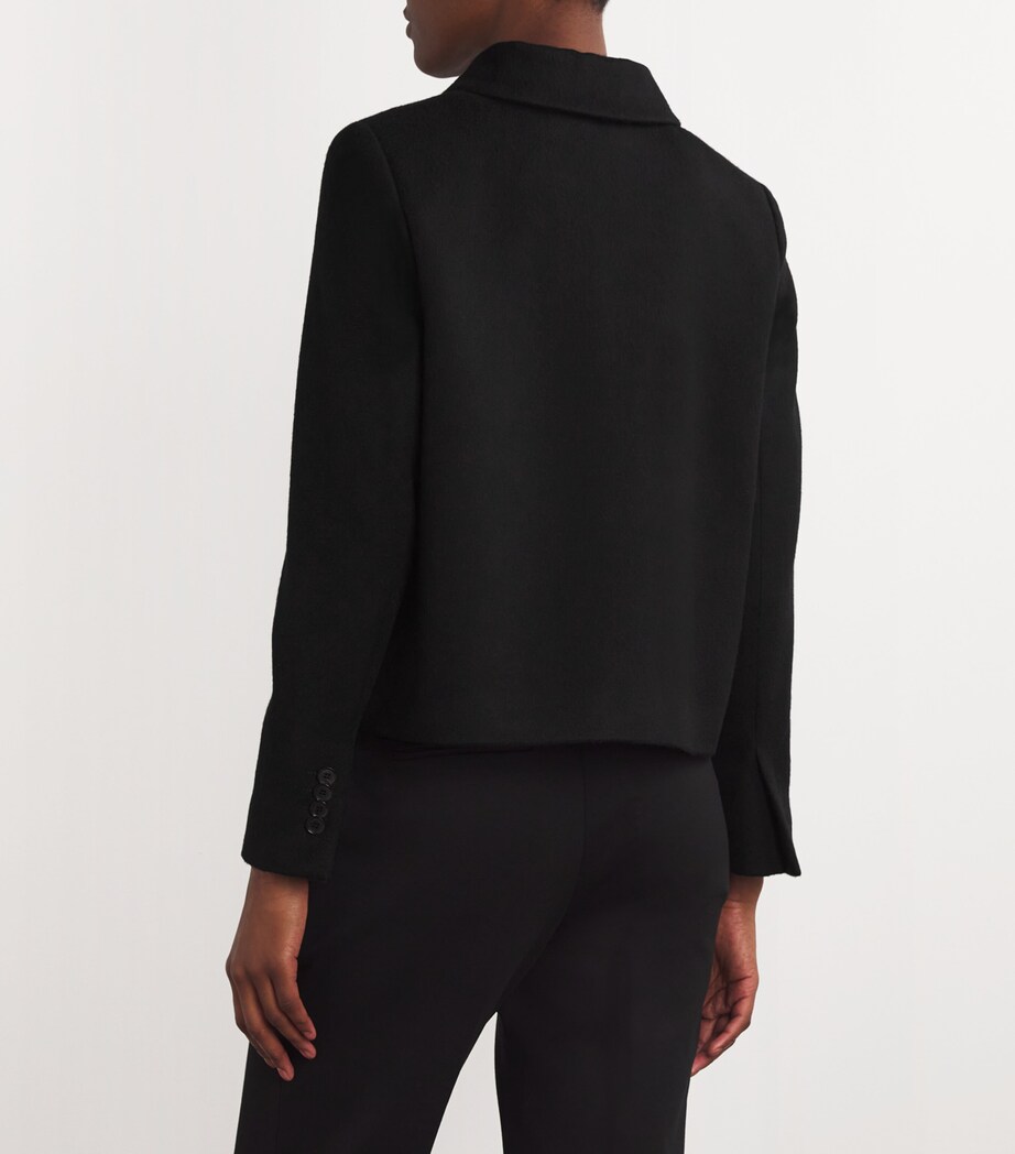 Kiton Womens Cashmere Pea Coat Black Image 4