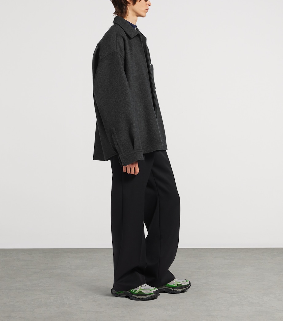 Balenciaga Mens Wool Oversized Zip-Up Overshirt Image 4