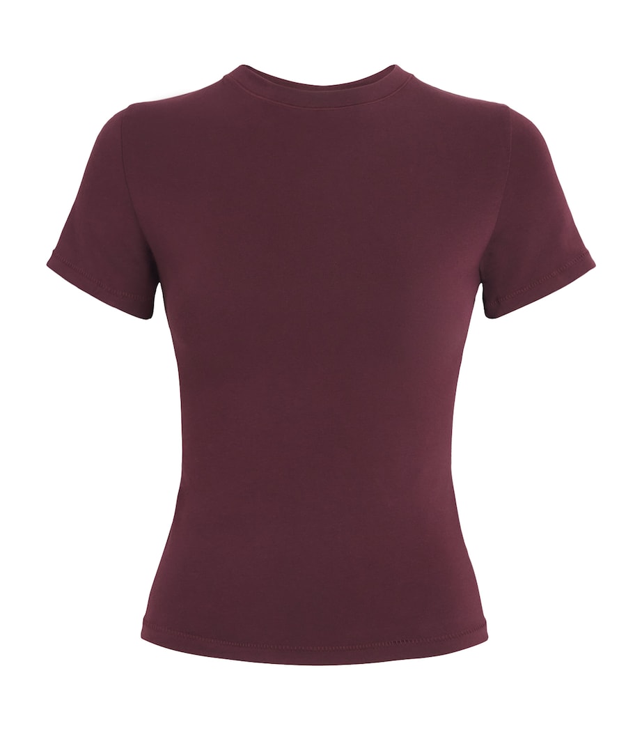 Skims Womens Stretch-Cotton Jersey Short-Sleeve T-Shirt Currant Image 1