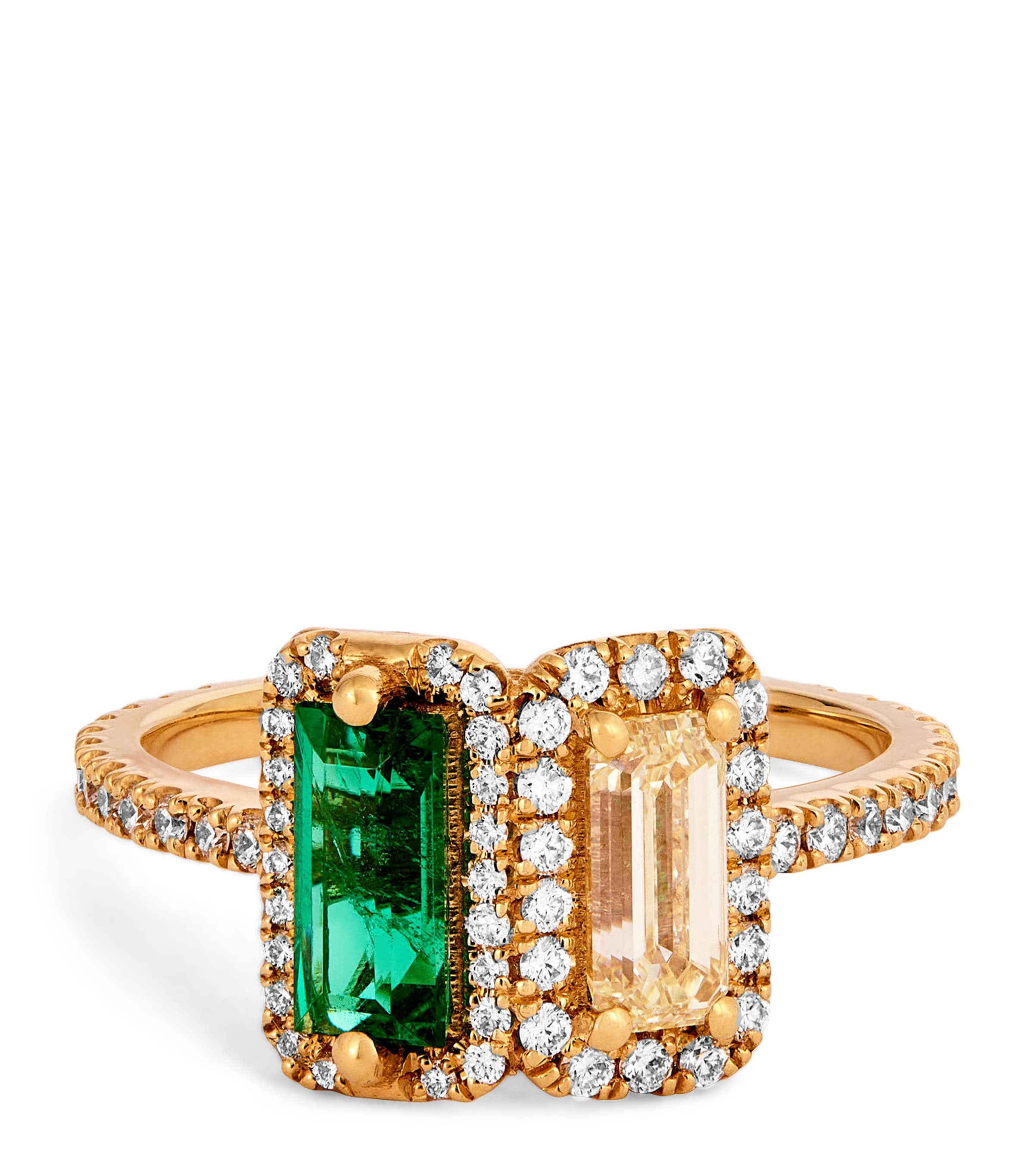 Suzanne Kalan Yellow Gold, Diamond And Emerald One Of A Kind Ring In Gold