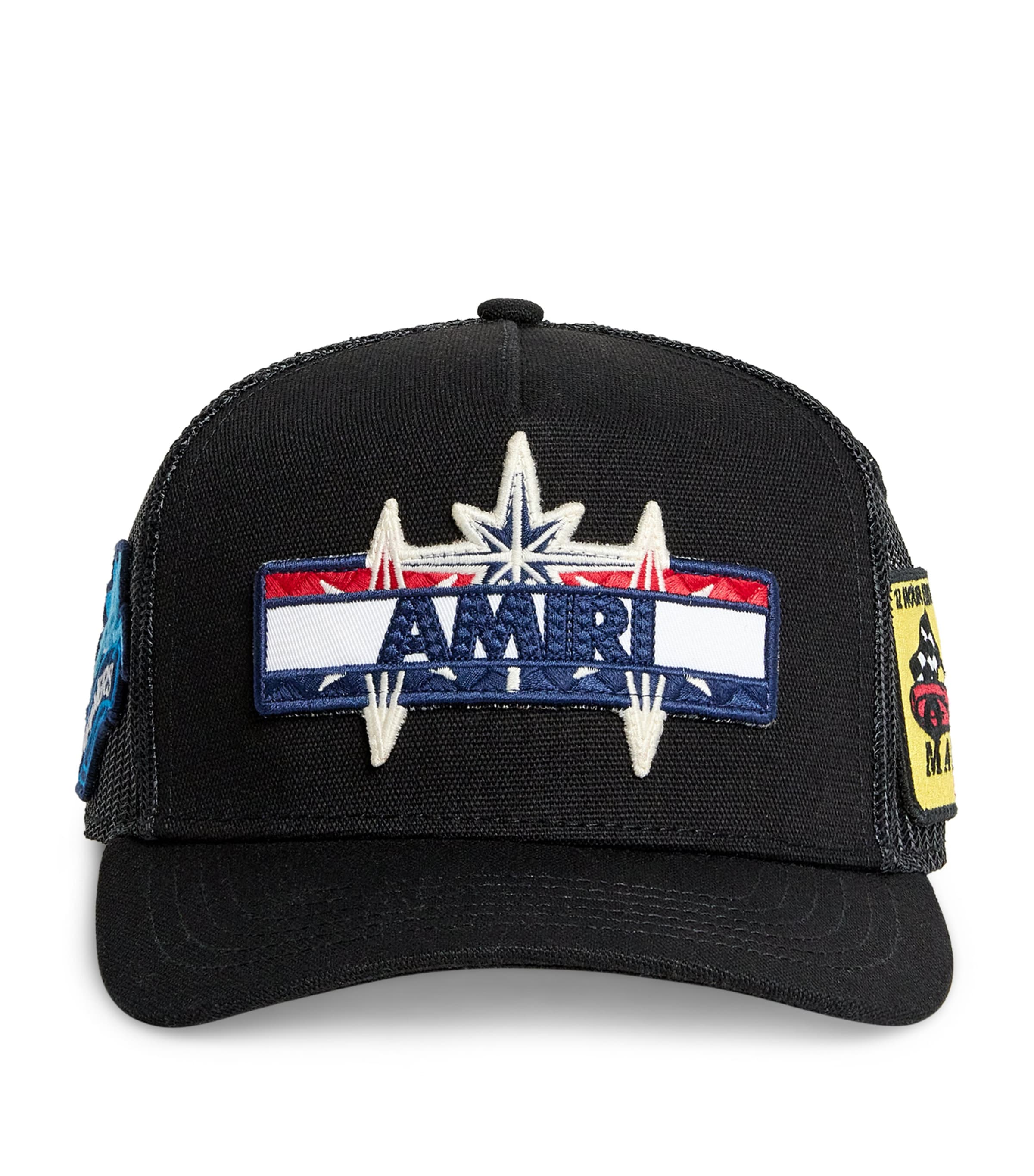 Amiri Station Patch Trucker Cap In Black
