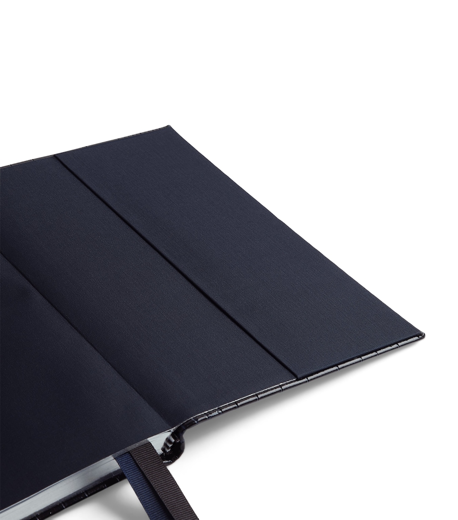 Croc-Embossed Mara Leather A5 Soho Diary 2026 NAVY Image 4