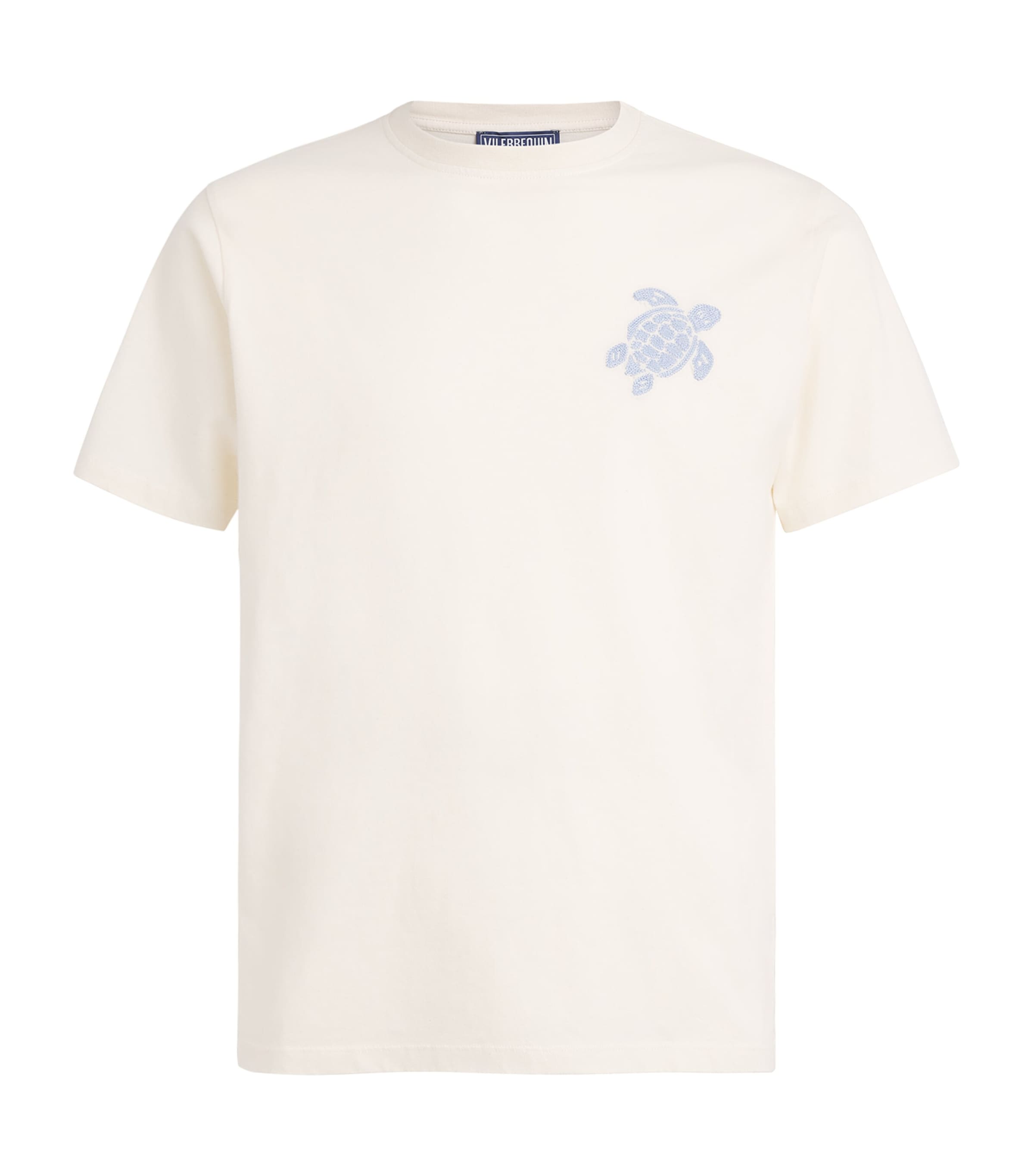 Vilebrequin Mens Organic Cotton Embroidered T-Shirt Off White Image 1
