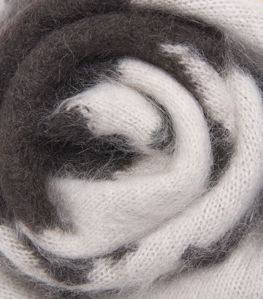 Guest In Residence Cashmere Cow Print Wild Rag Scarf Oatmeal/burnt Cocoa Image 2